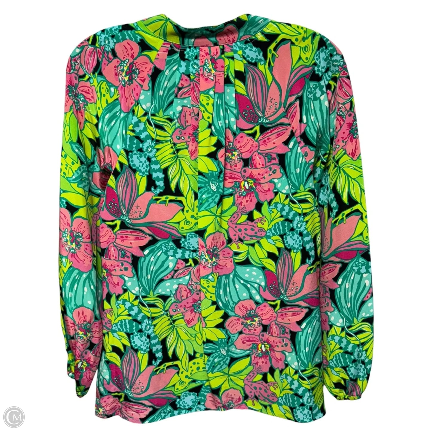 Silk Blouse Designer By Lilly Pulitzer In Tropical Print, Size: S