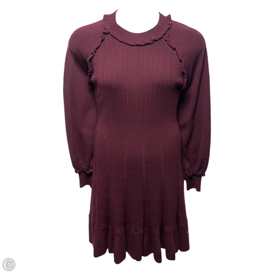 Dress Casual Midi Wool Blend By Pearl In Purple, Size: M