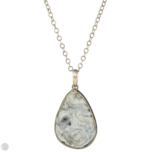 Sterling Silver & Druzy Pendant Necklace