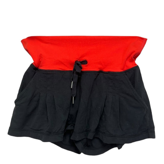 Athletic Shorts By Lululemon In Black & Red, Size 8