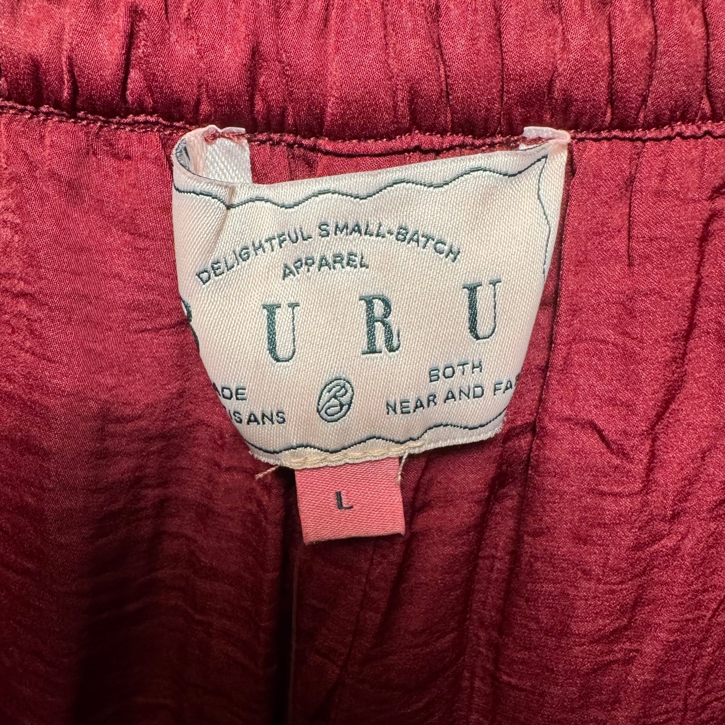 Le Culottes Full Length Sparkle Trousers By Buru In Shimmer Metallic Red, Size: L