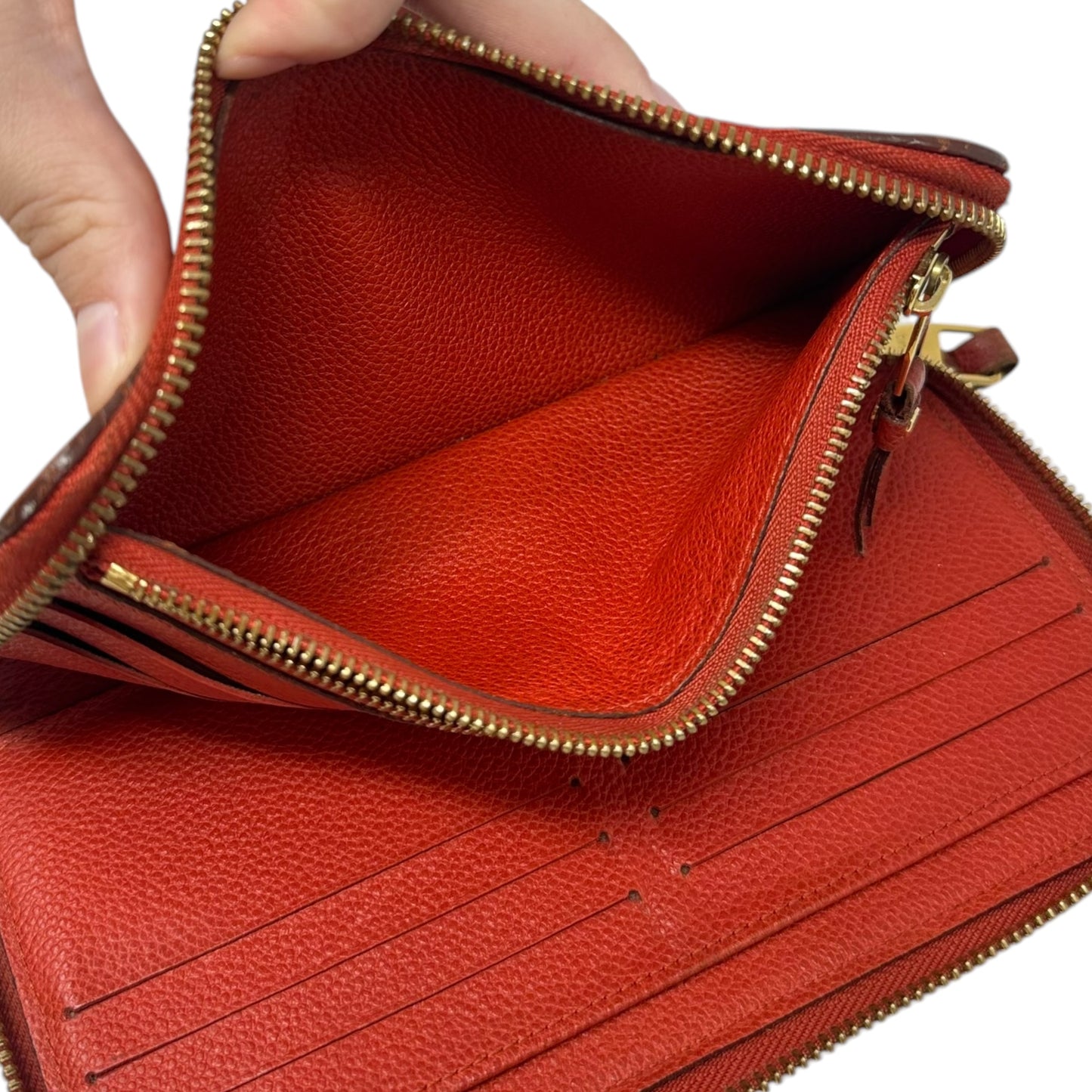 AS IS Monogram Empreinte Zippy Wallet Luxury Designer By Louis Vuitton, Size: Large