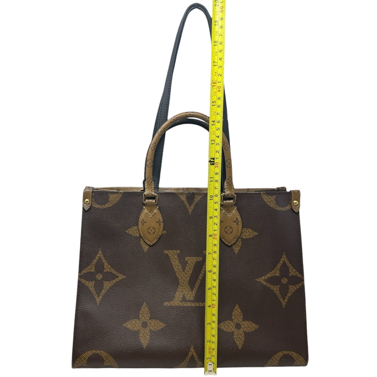 2022 On The Go Tote MM In Giant Monogram Canvas Luxury Designer By Louis Vuitton, Size: Medium