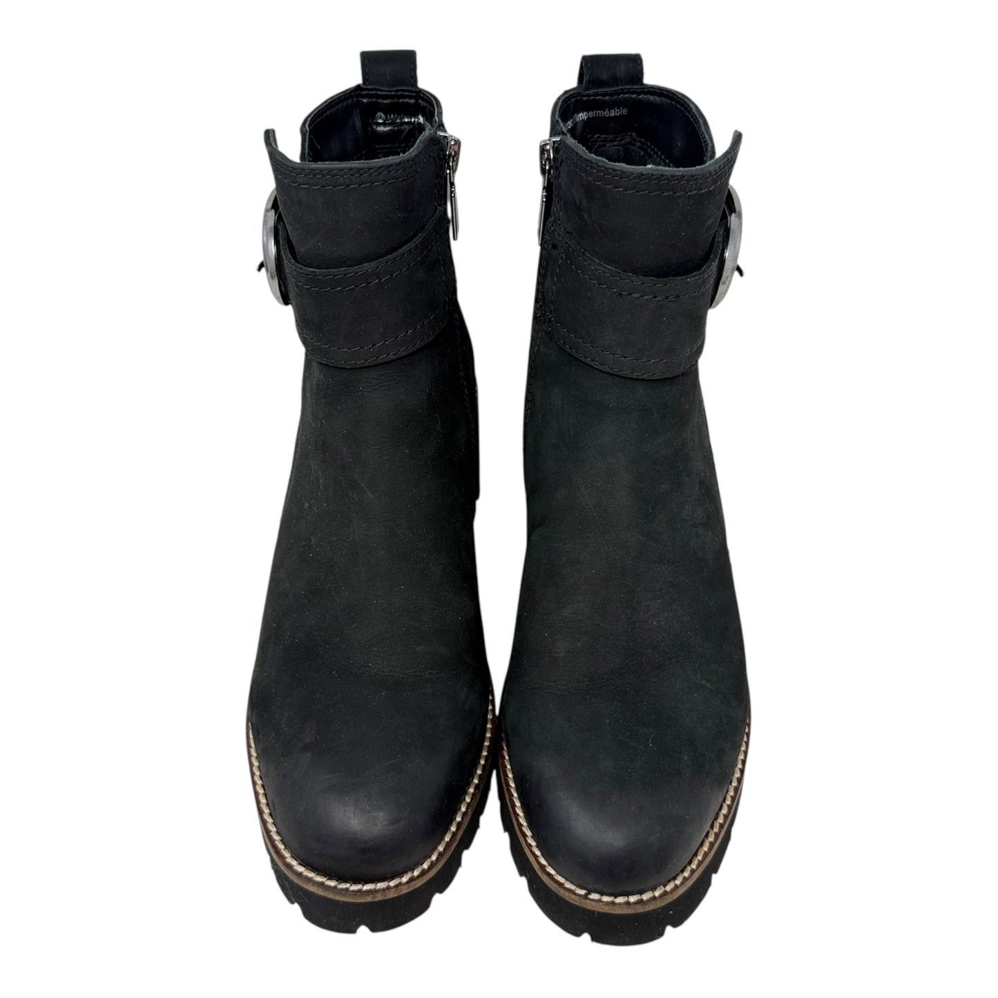 Dagger Waterproof Nubuck Leather D-Ring Hardware Detail Booties By Blondo In Black, Size: 8