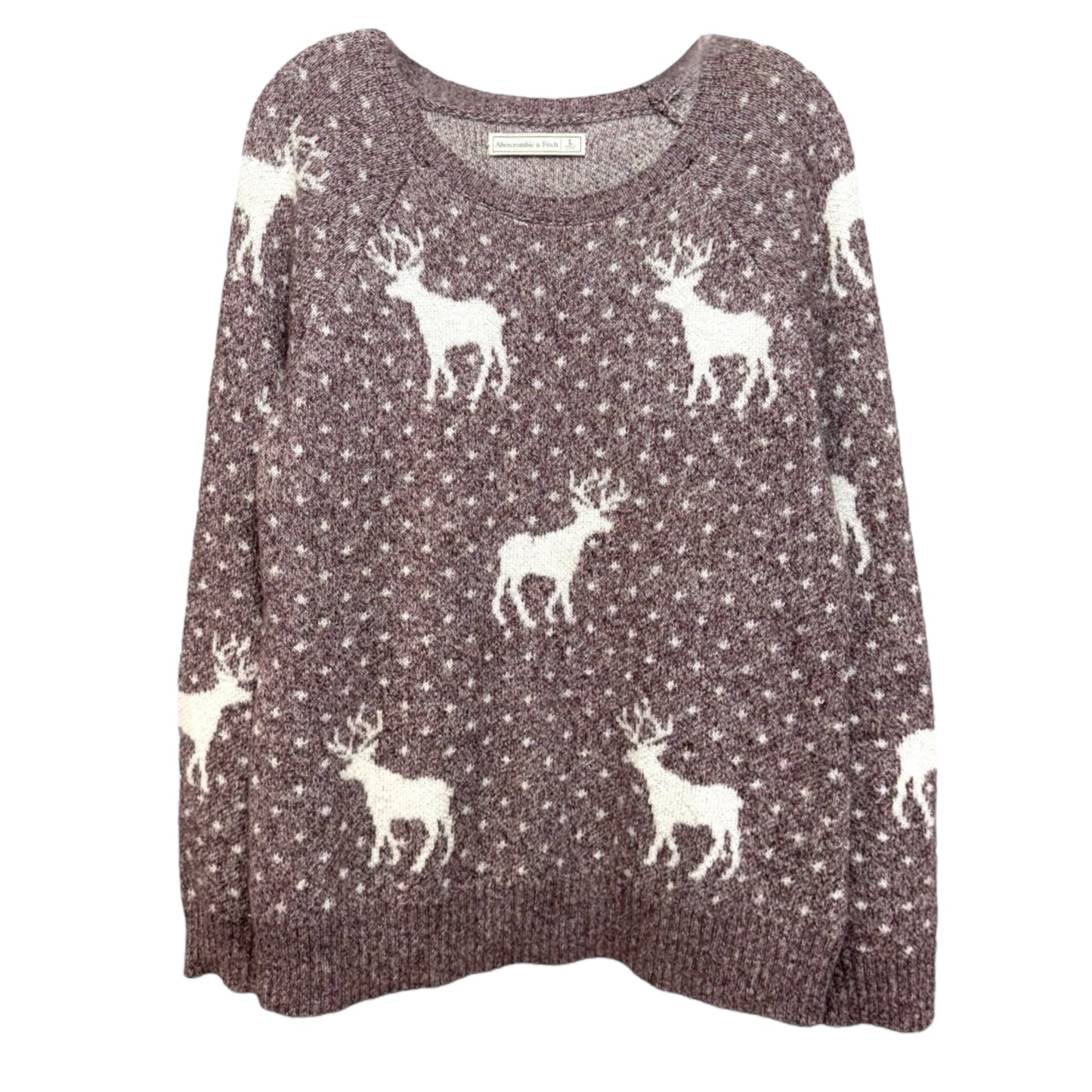 Reindeer Sweater By Abercrombie And Fitch In Maroon, Size: L