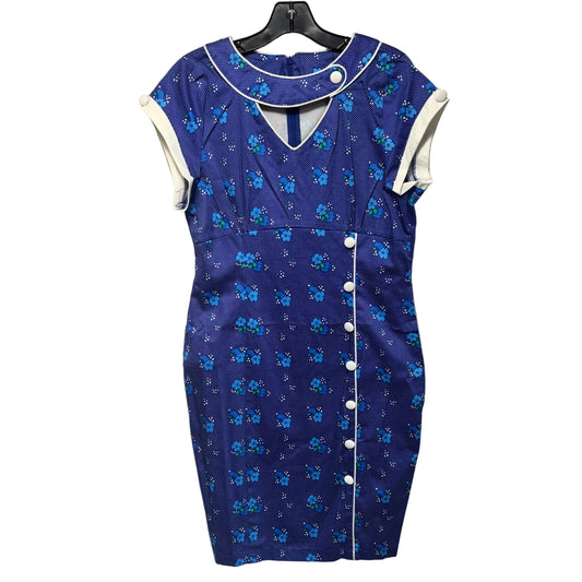Rockabilly Dress Casual Midi By Voodoo Vixen In Floral Print, Size: Xl