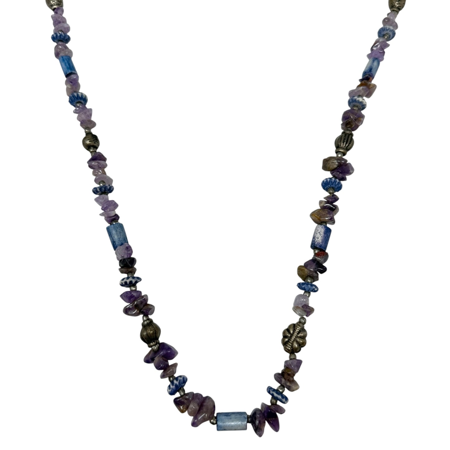 Multi-Stone Beaded Long Necklace