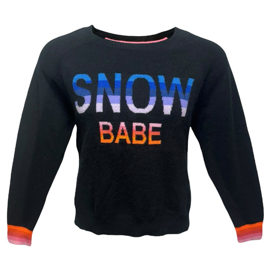 Snow Heart Cashmere Sweater By Brodie In Black, Size: L