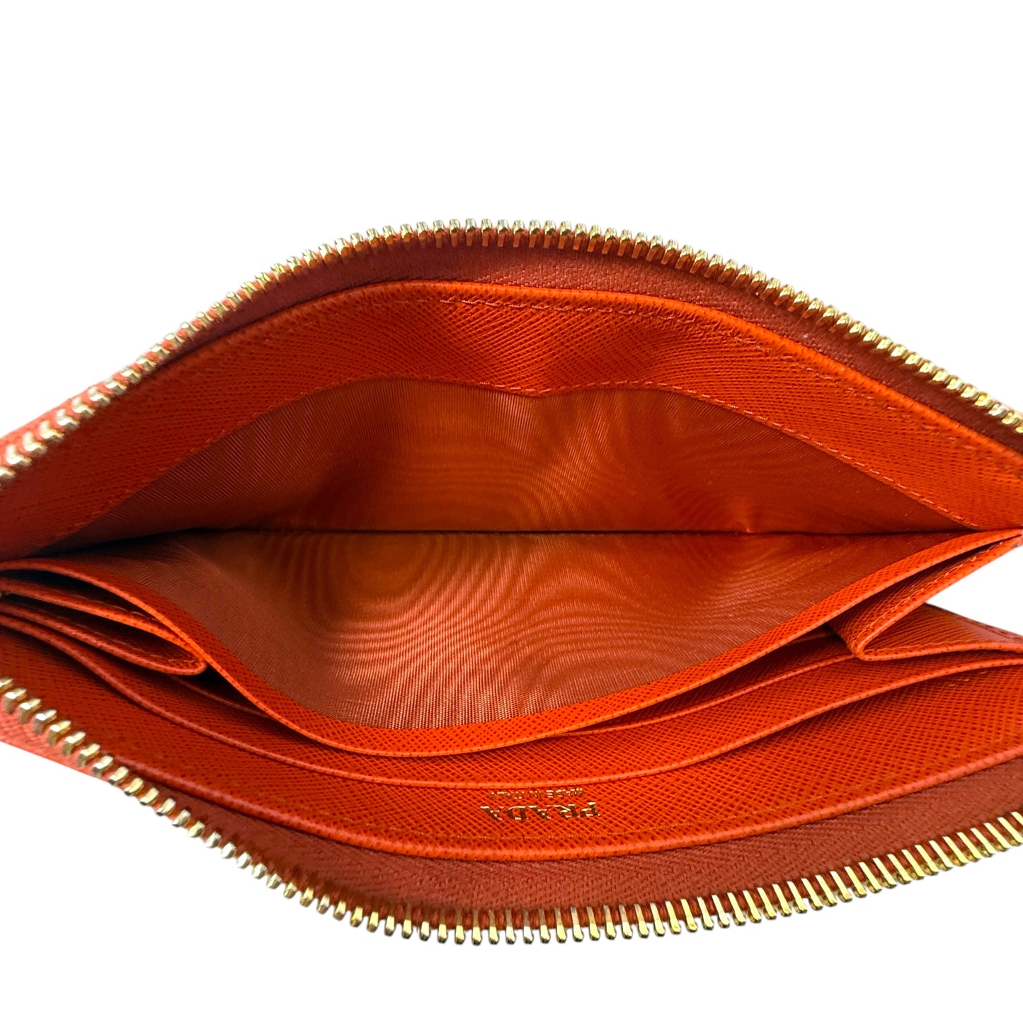 Saffiano Long Continental Zip Wallet Luxury Designer By Prada, Size: Medium