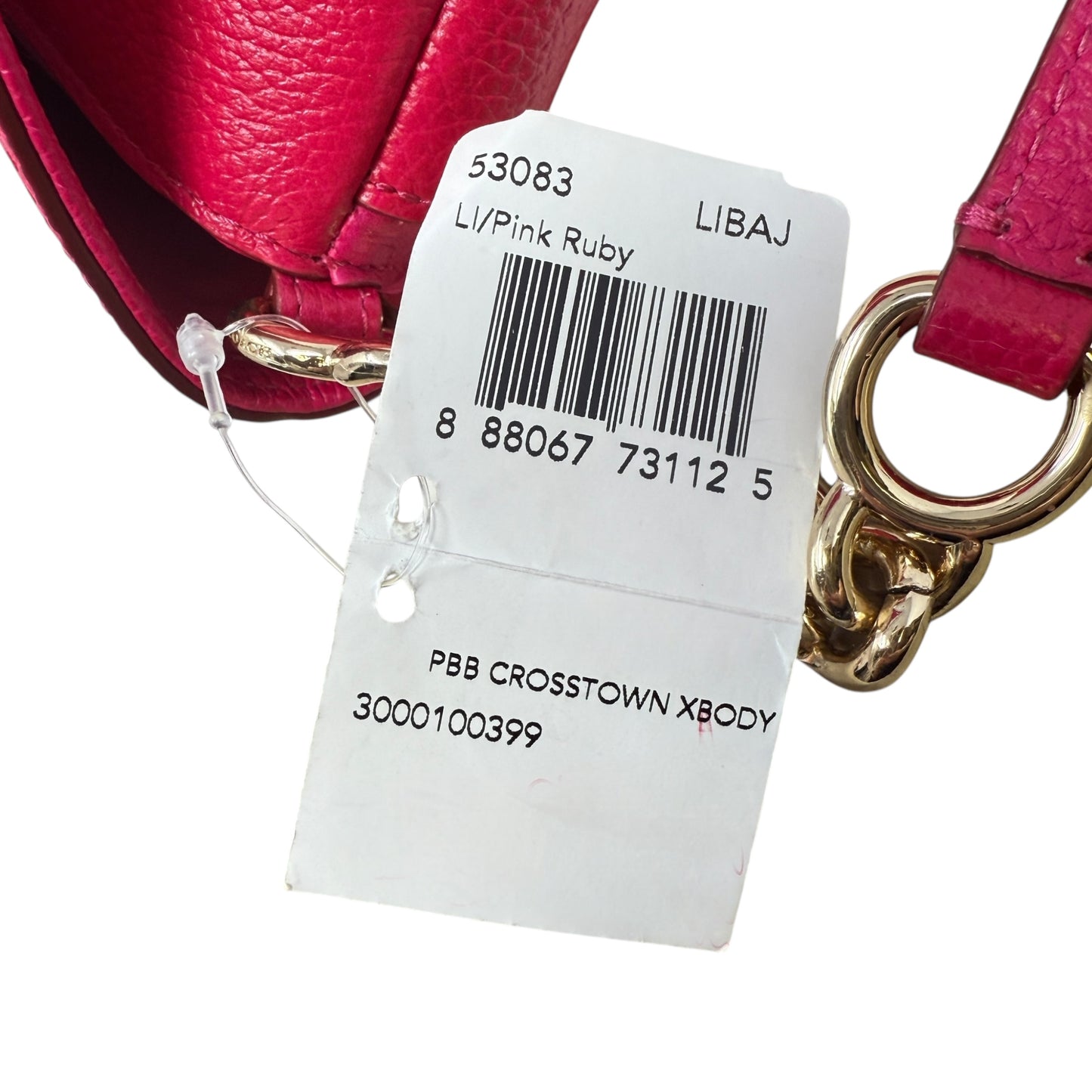 Pebbled Leather Crosstown Crossbody Designer By Coach, Size: Medium