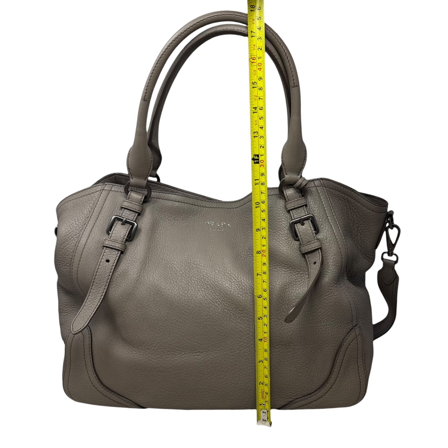 Leather Tote Bag Handbag Luxury Designer By Prada, Size: Large