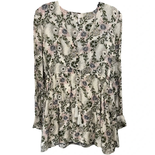 Stealing Fire Peasant Tunic Mini Dress By Free People In Multi-colored, Size: S