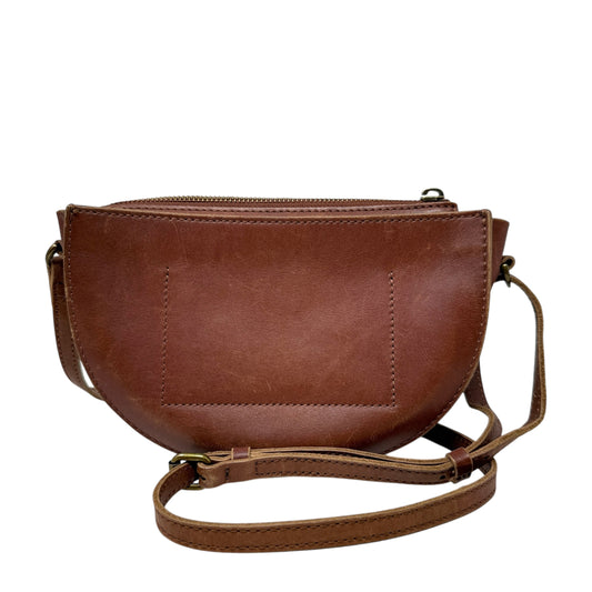Juniper Vachetta Leather Half Moon Crossbody Bag By Madewell, Size: Small