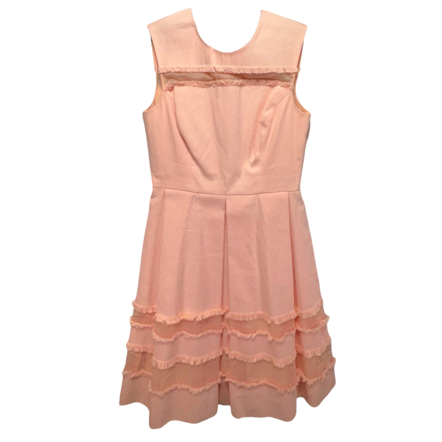 Grace Full-Skirt Fringe-Trim Dress Designer By Lela Rose In Blush, Size: 6