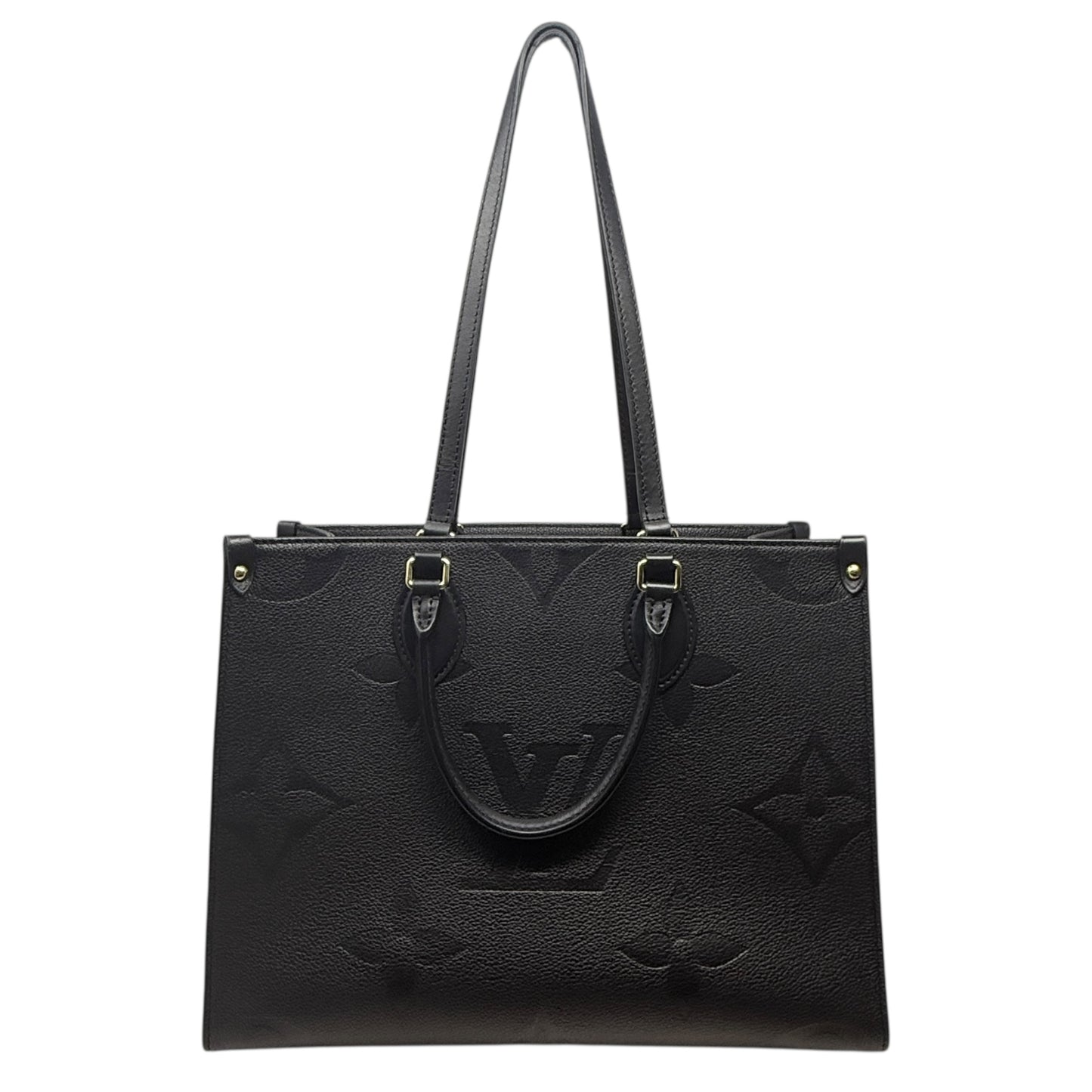 Onthego MM Monogram Empreinte Leather Tote Luxury Designer By Louis Vuitton, Size: Large