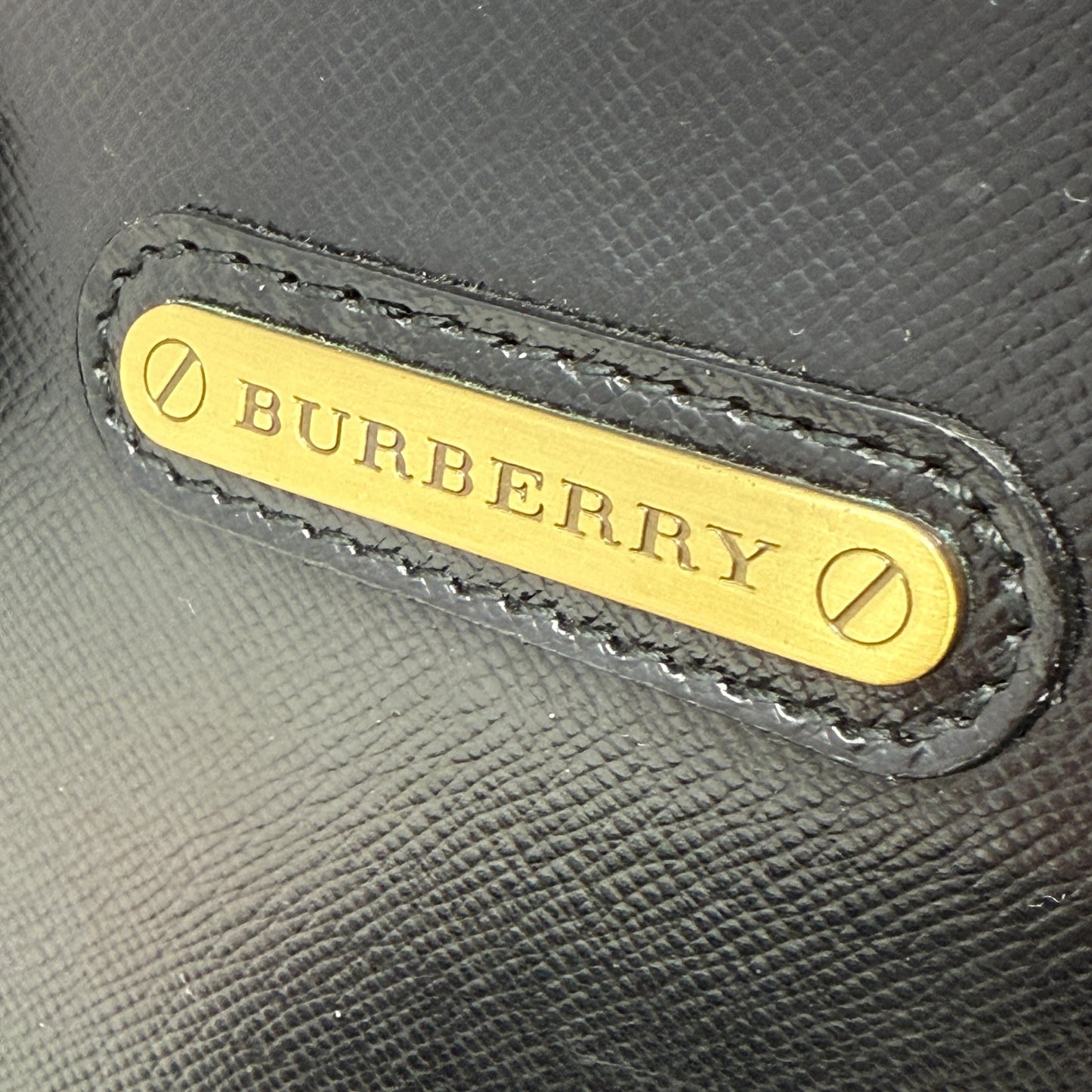 Vintage Saffiano Leather Dome Satchel Luxury Designer By Burberry, Size: Small
