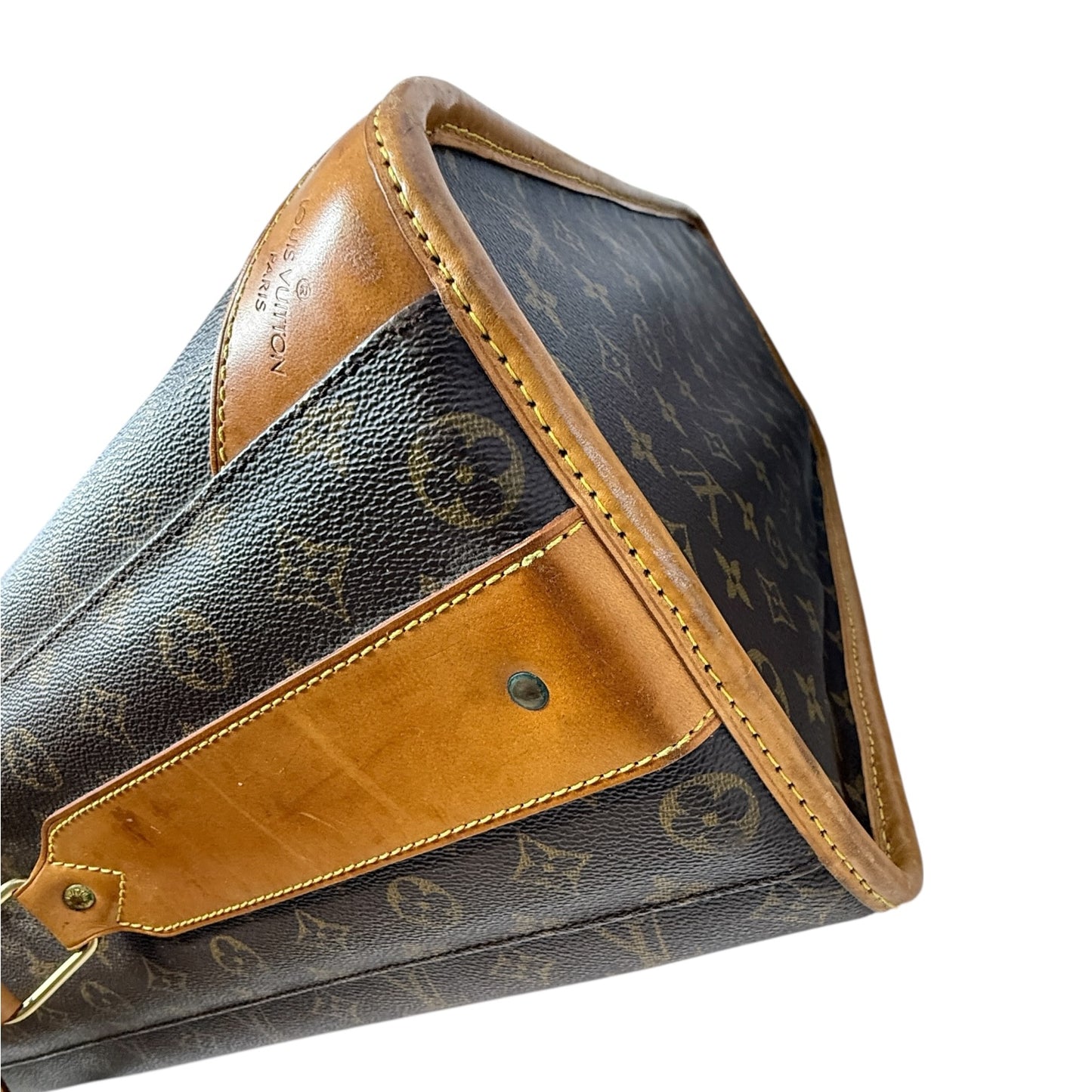 Vintage 2000 Pullman 60 Monogram Canvas & Vachetta Leather Suitcase Luxury Designer By Louis Vuitton, Size: Large