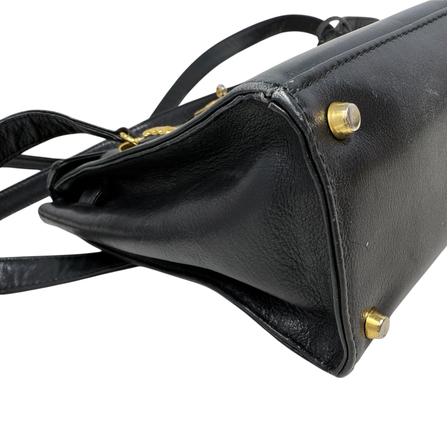 Vintage 90’s Medusa Medallion Leather Flap Shoulder Bag Luxury Designer By Gianni Versace, Size: Medium
