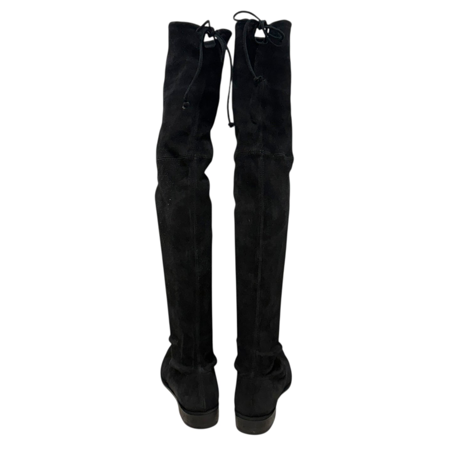 Lowland Suede Thigh-High Boots Designer By Stuart Weitzman In Black, Size: 8.5
