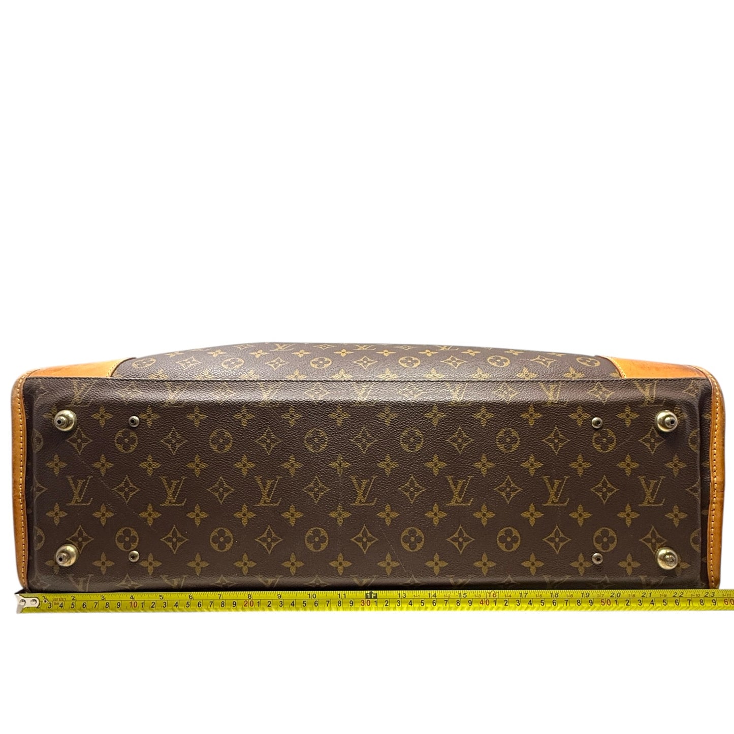 Vintage 2000 Pullman 60 Monogram Canvas & Vachetta Leather Suitcase Luxury Designer By Louis Vuitton, Size: Large