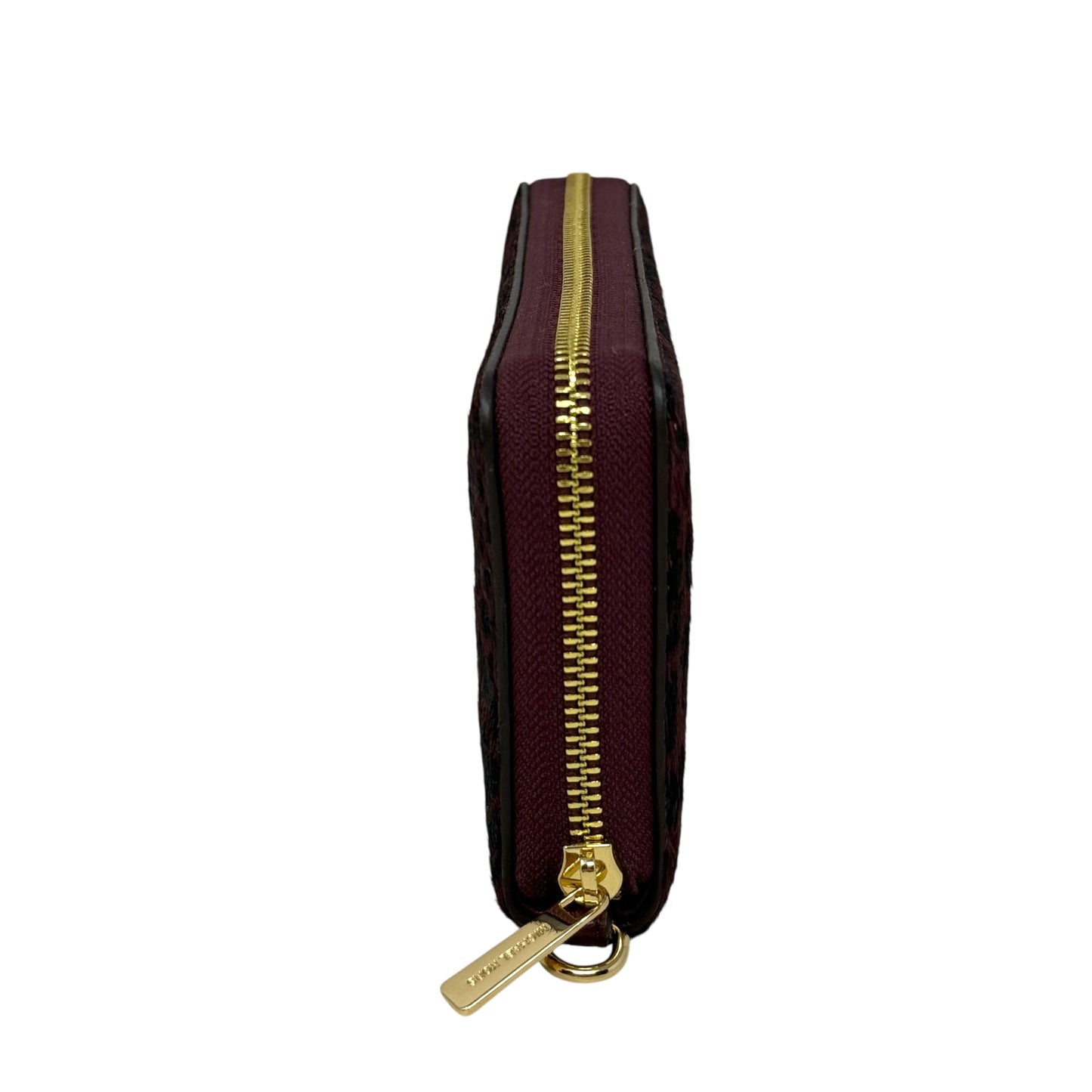 Jet Set Travel Continental Wallet in Oxblood Leopard Print Calf Hair By Michael By Michael Kors, Size: Large