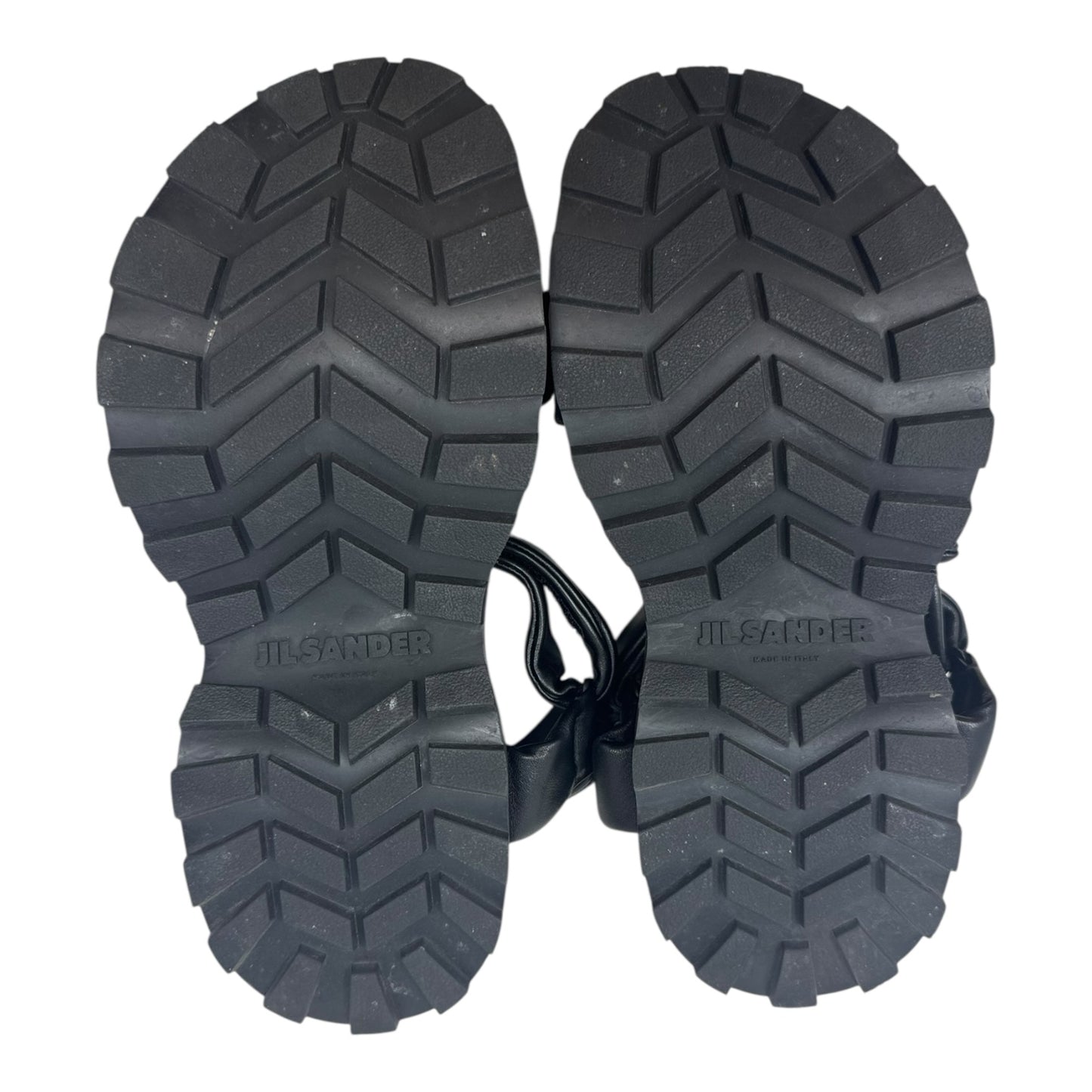 Touch-Strap Flatform Sandals By Jil Sander In Black, Size: 7.5 (EU 38)