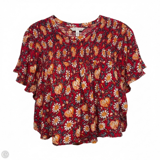 Smocked Ruffle Top Sleeveless By Free People In Floral Print, Size: M