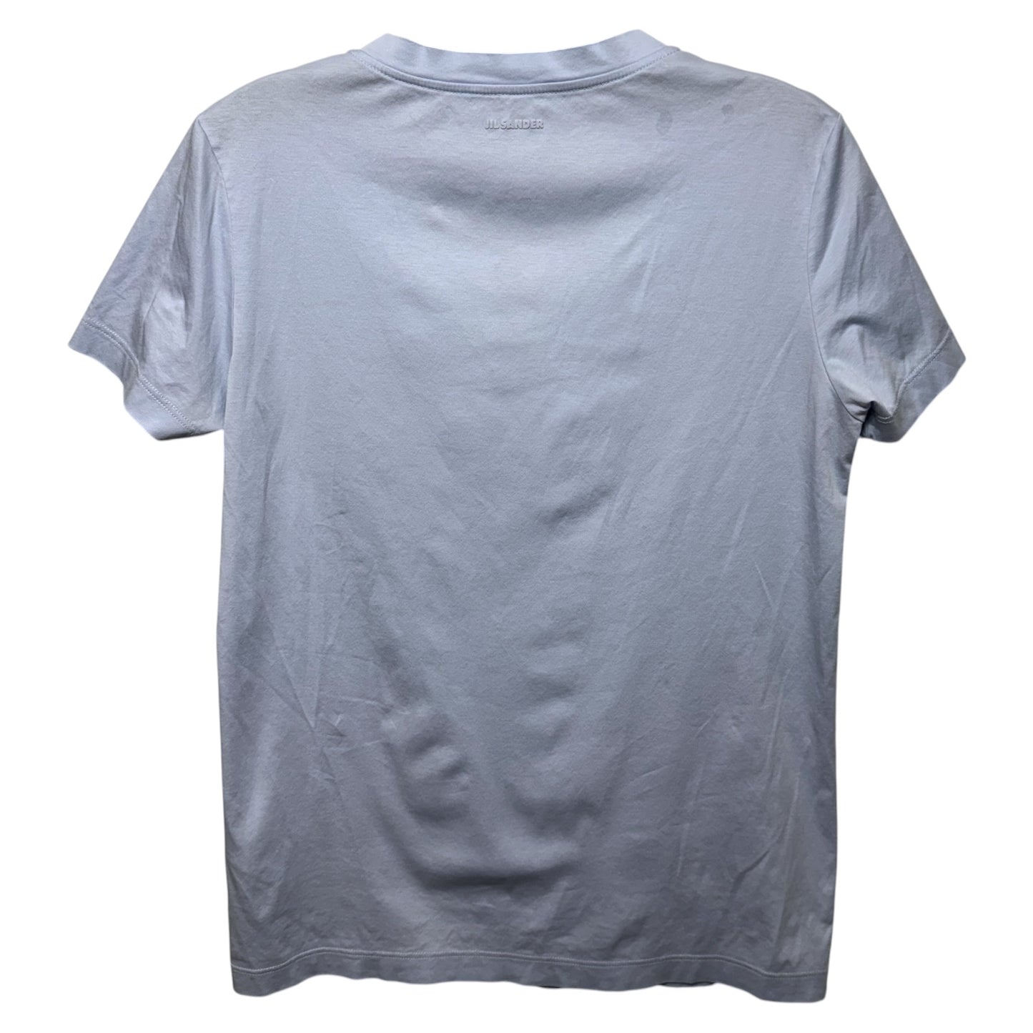 Cotton Short Sleeve V-Neck T-Shirt By Jil Sander In Blue, Size: M