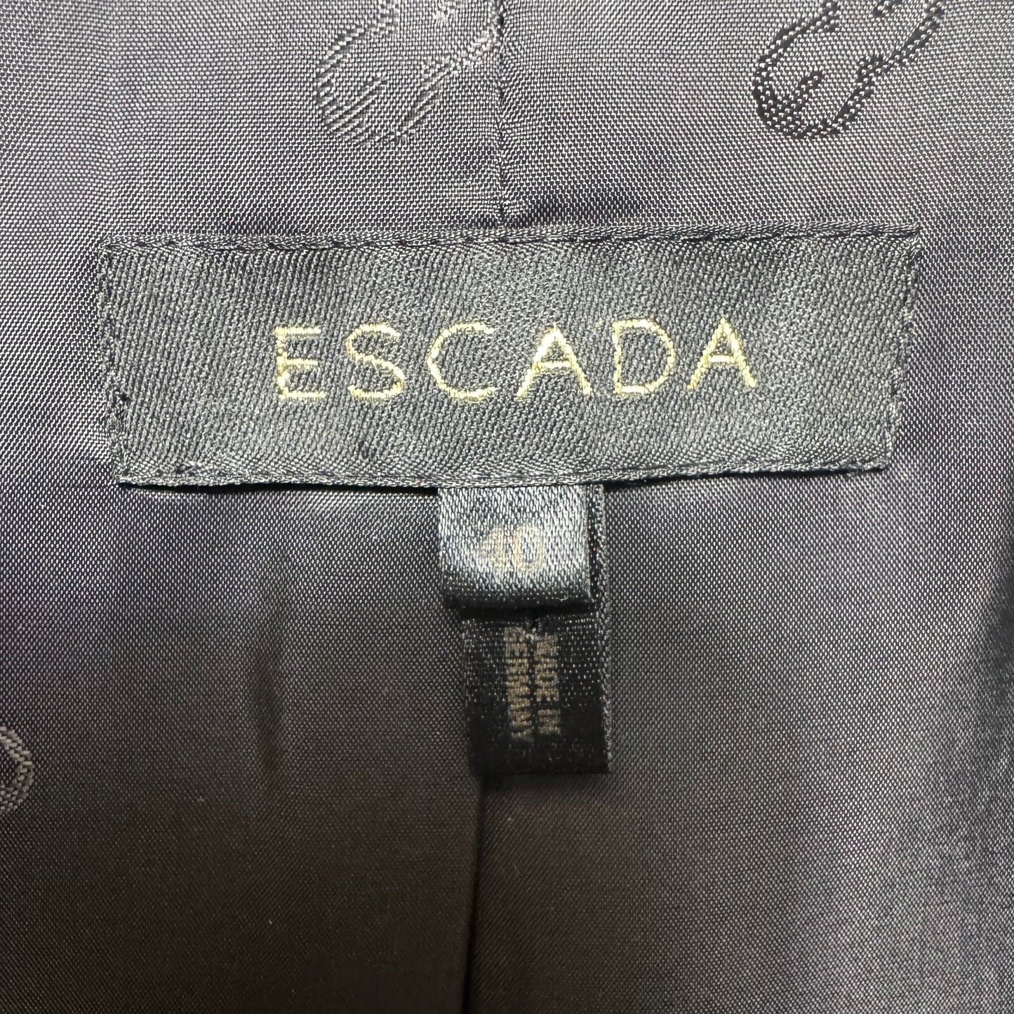 Floral Embroidered Blazer Designer By Escada In Black, Size: M (40 EU)