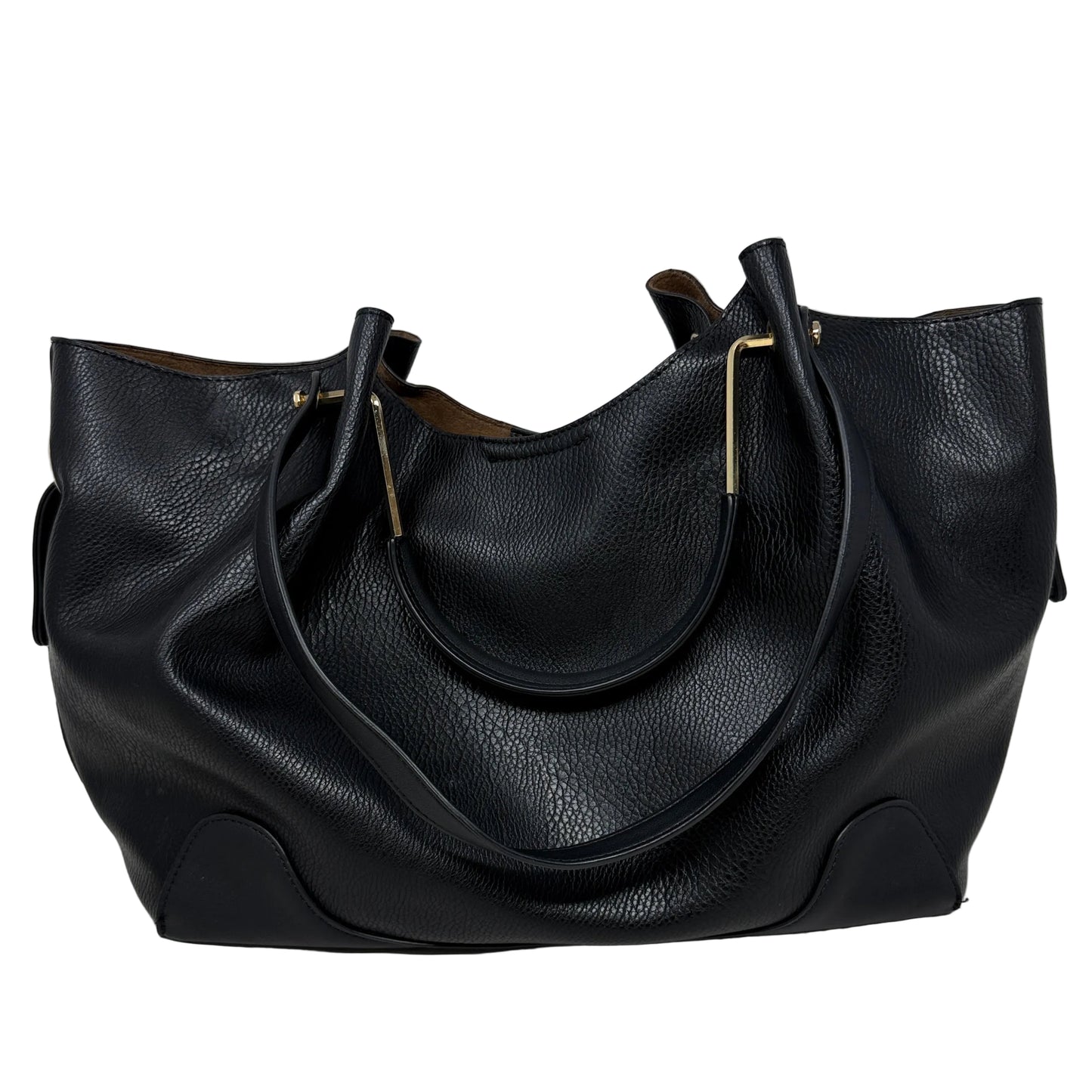 Squared Vegan Leather Tote Designer By Sondra Roberts, Size: Medium