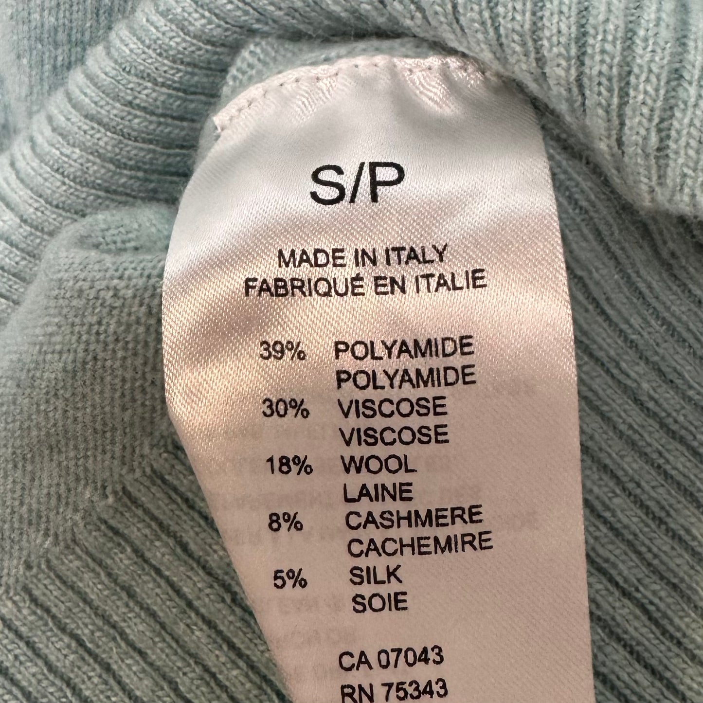 Wool Cashmere Blend V Neck Sweater By Bianco & Blu In Blue, Size: S