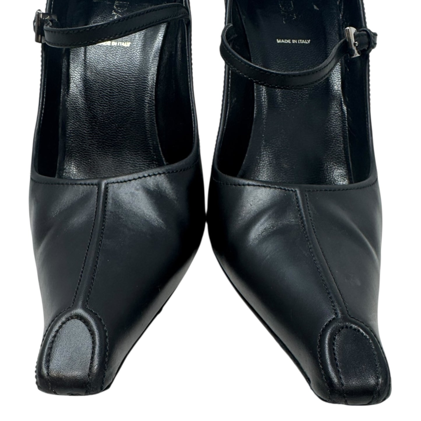 Heels Shoes Luxury Designer By Prada In Black, Size: 10 (IT 40)