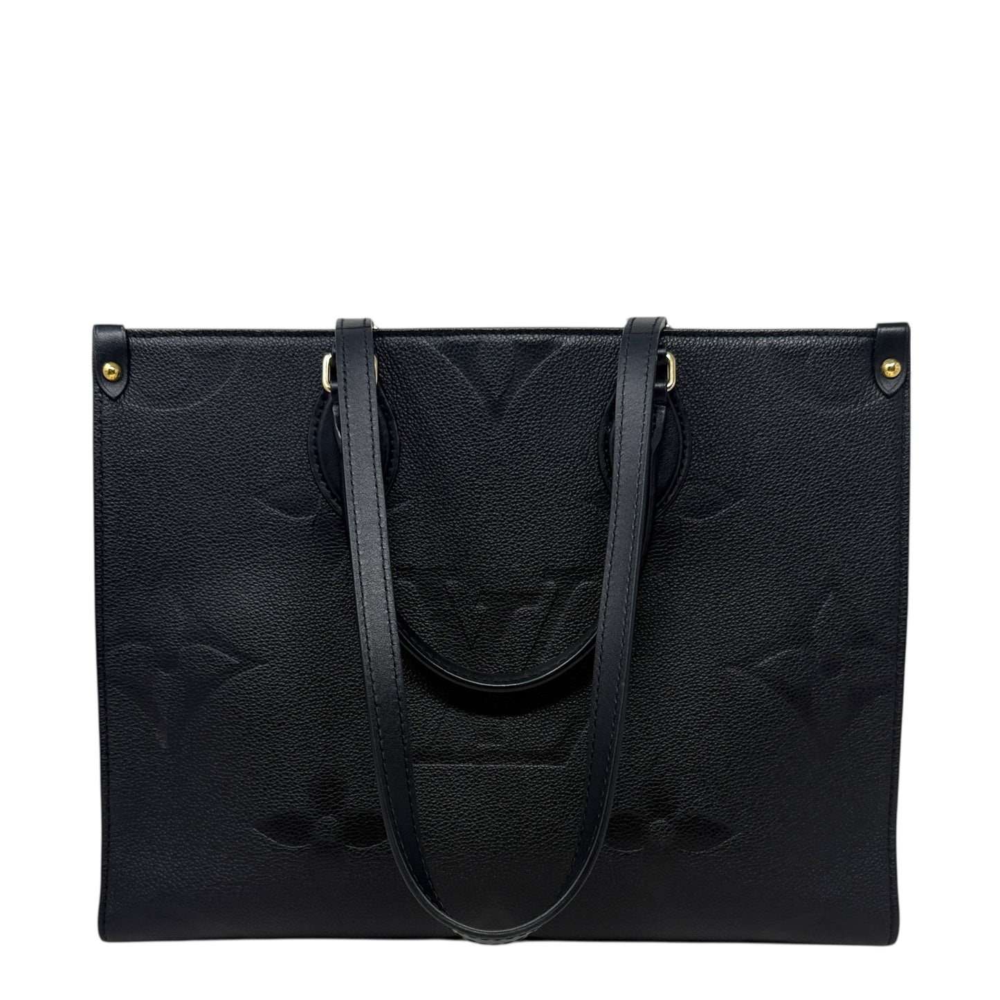 Onthego MM Monogram Empreinte Leather Tote Luxury Designer By Louis Vuitton, Size: Large