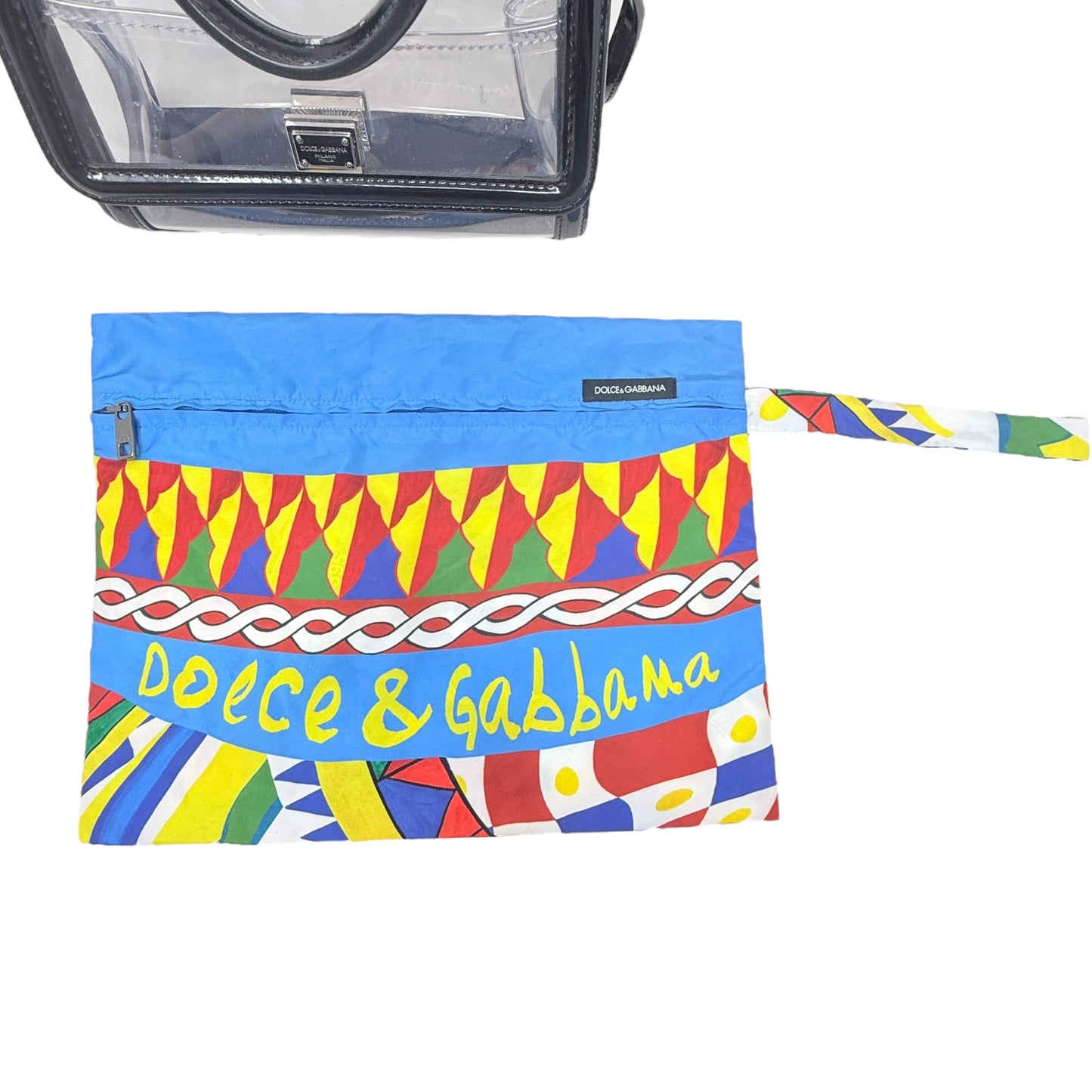 Sicily Small Transparent Top Handle Bag Luxury Designer By Dolce And Gabbana, Size: Small