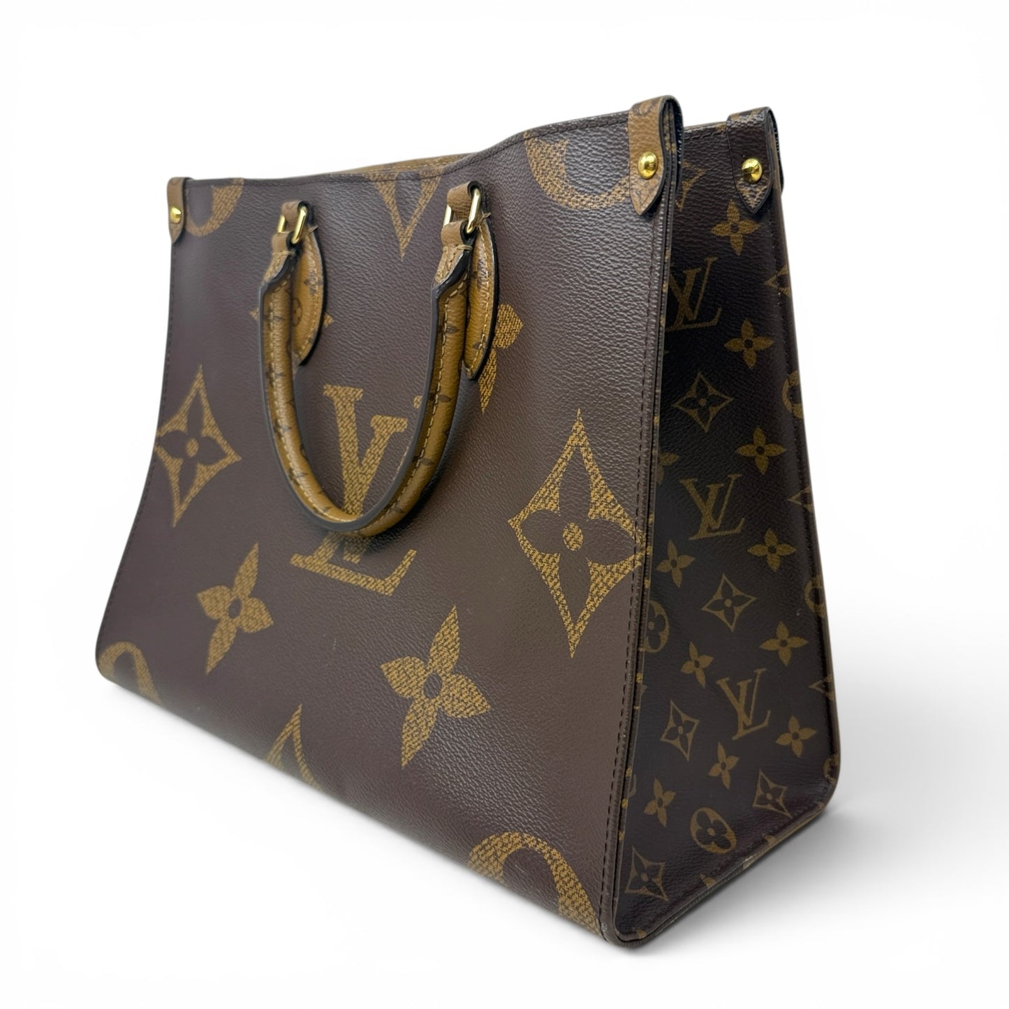 2022 On The Go Tote MM In Giant Monogram Canvas Luxury Designer By Louis Vuitton, Size: Medium
