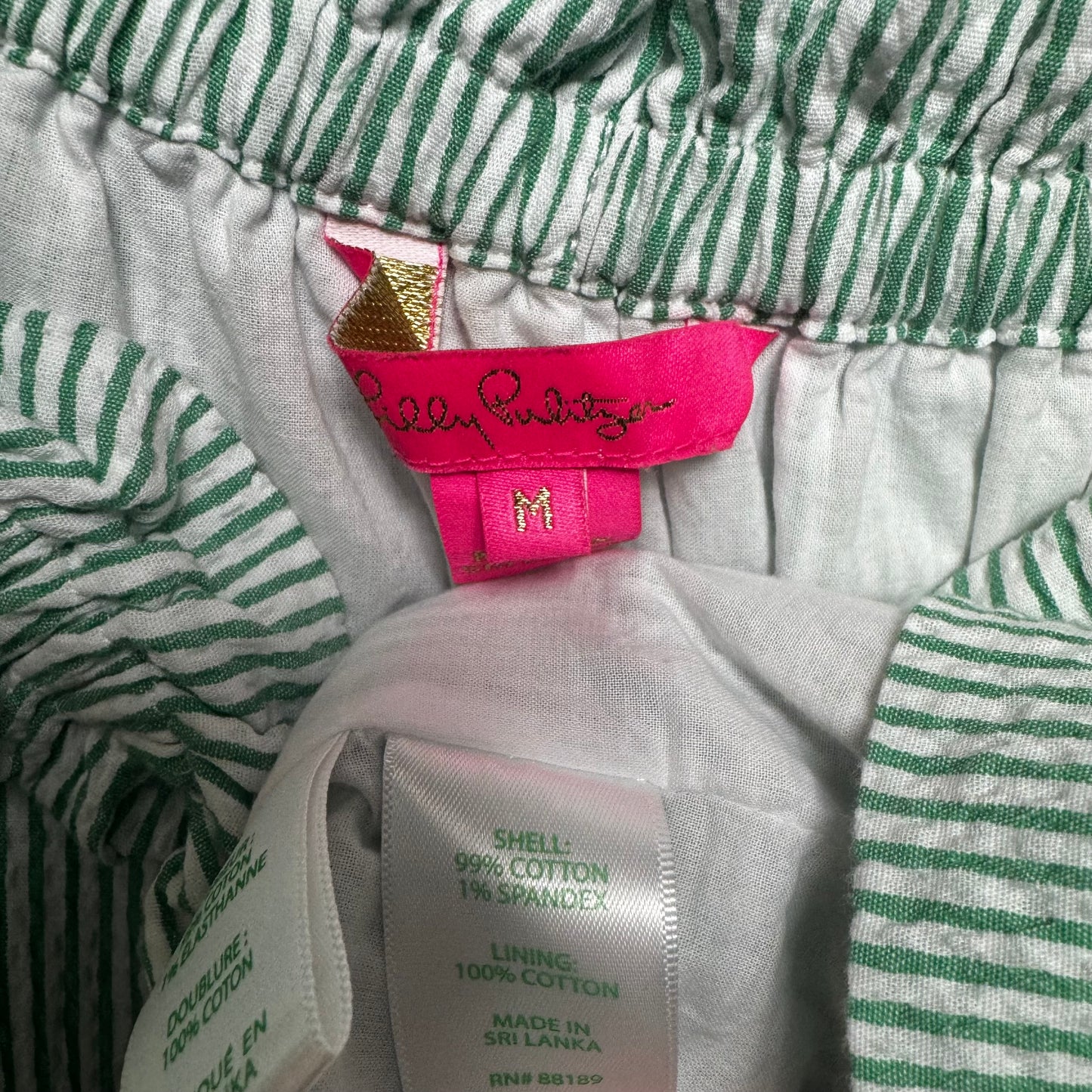 Seersucker Top Long Sleeve Designer By Lilly Pulitzer In Striped Pattern, Size: M
