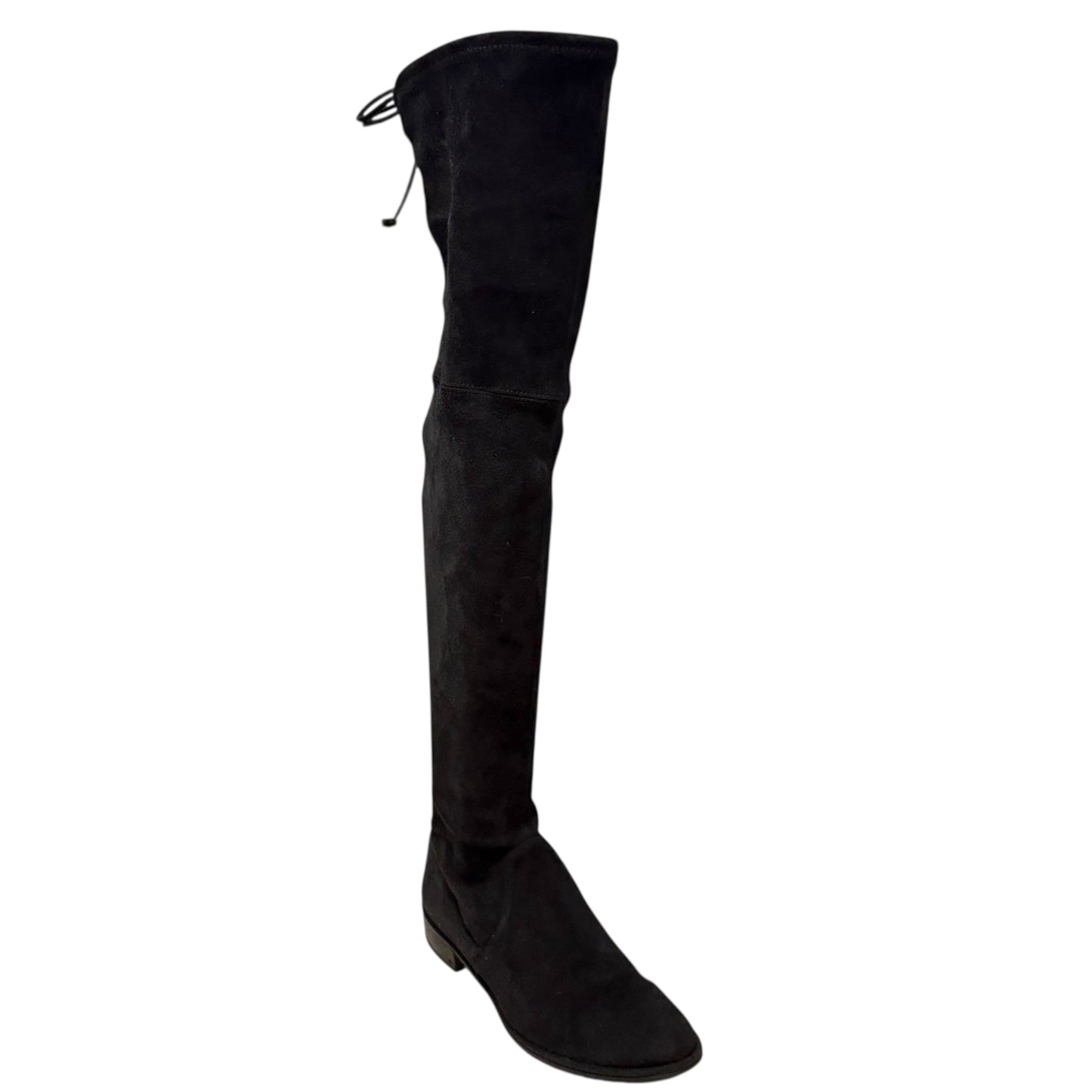 Lowland Suede Thigh-High Boots Designer By Stuart Weitzman In Black, Size: 8.5