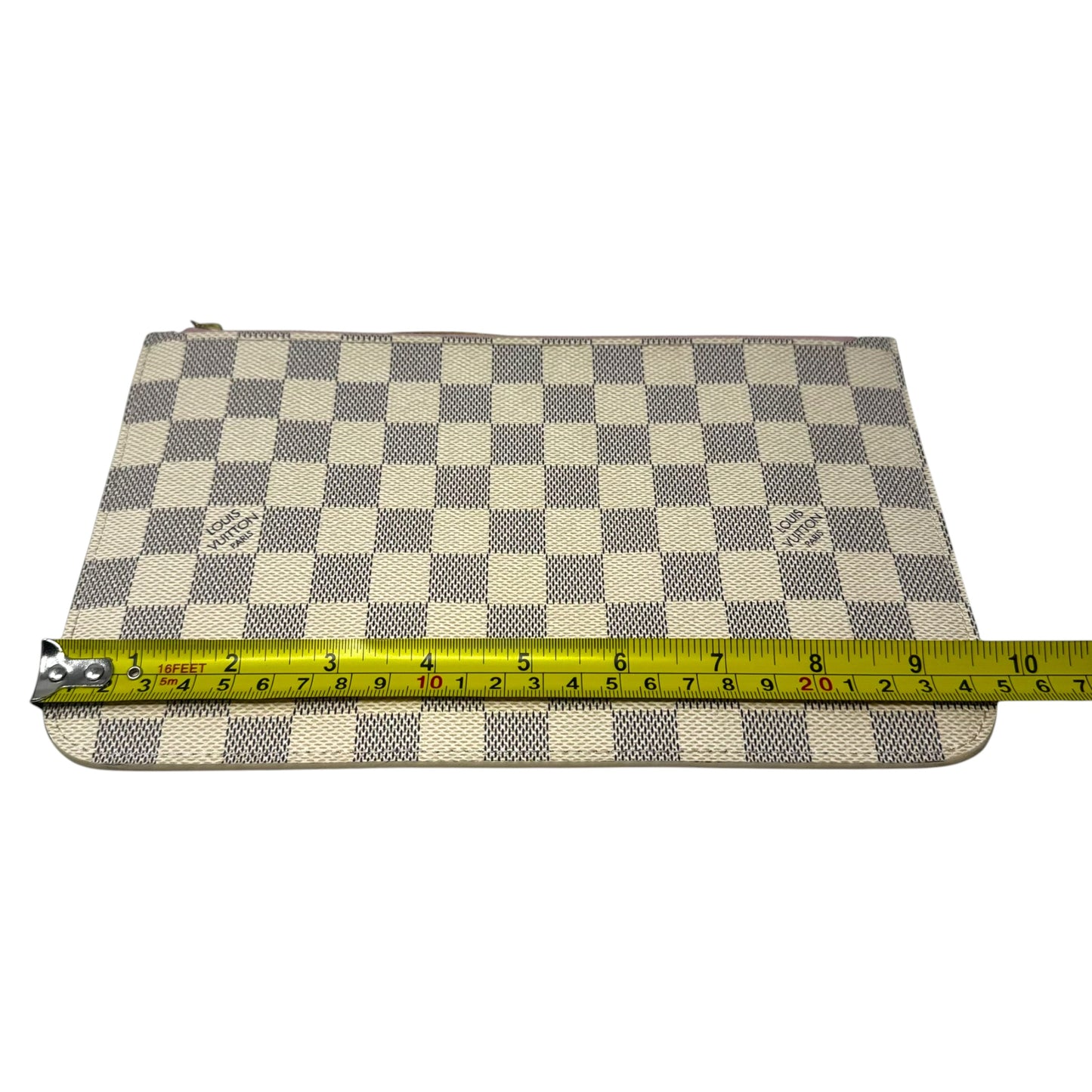 Damier Azur Pochette Wristlet Luxury Designer By Louis Vuitton, Size: Medium