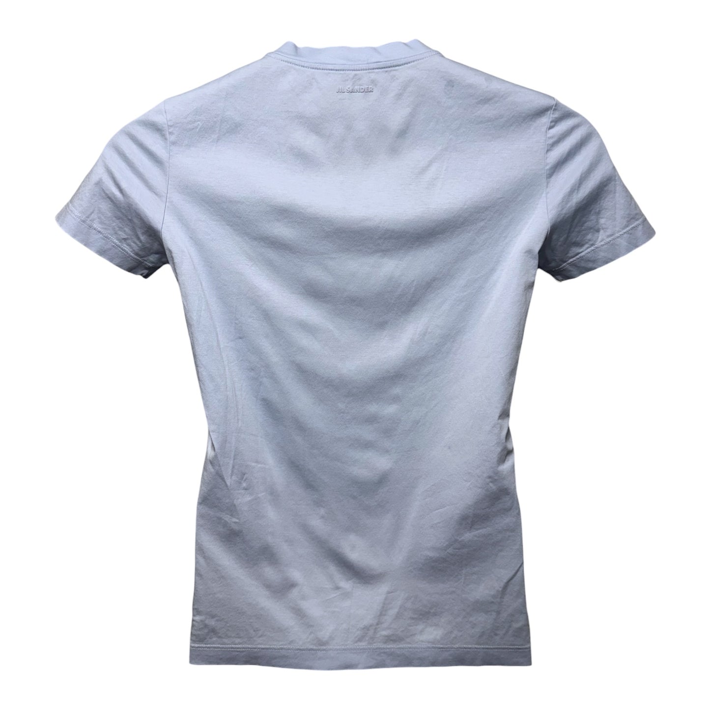 Cotton Short Sleeve V-Neck T-Shirt By Jil Sander In Blue, Size: M