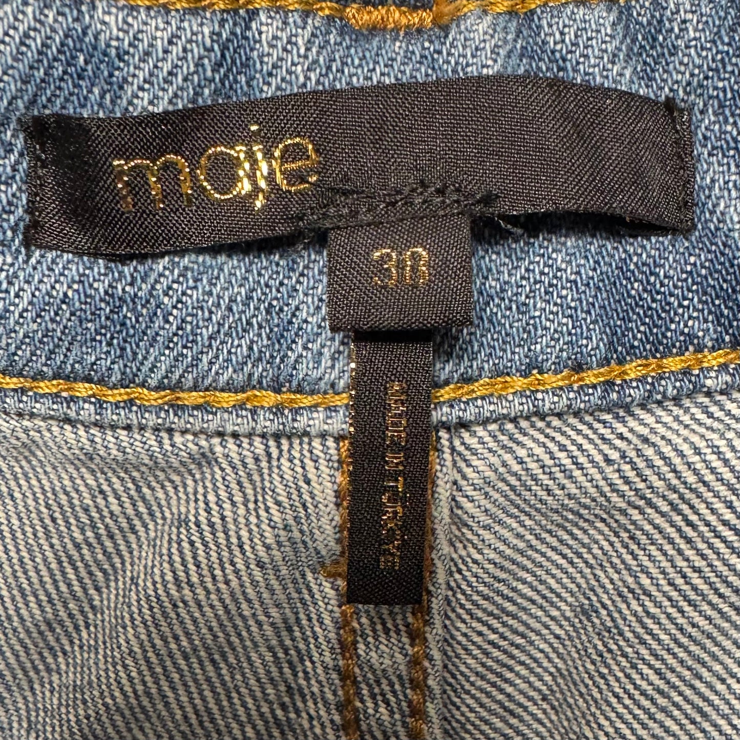 Straight Wide Leg Jeans By Maje In Blue Denim, Size: M 8/10 (Fr 38)