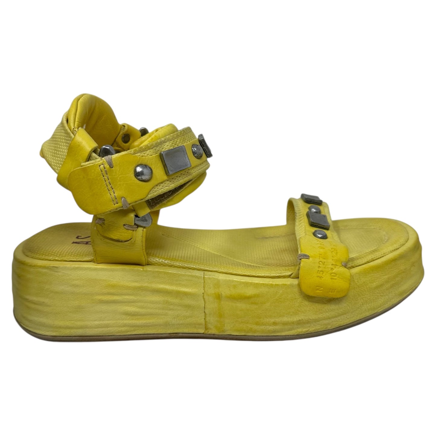 Fenix Studded Platform Sandals By A.S. 98 In Yellow, Size: 10