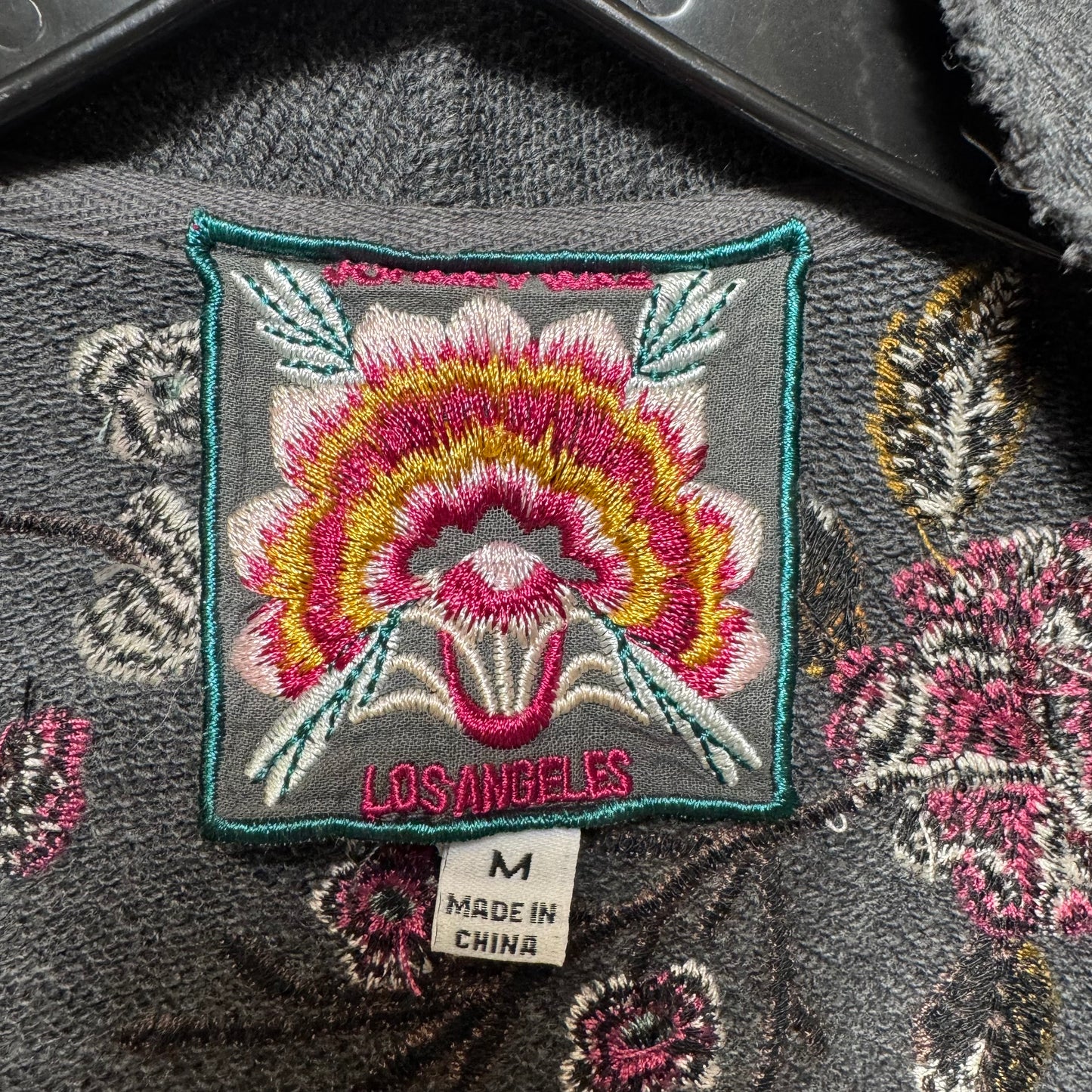 Isla Floral Embroidered Draped Cardigan By Johnny Was In Grey, Size: M