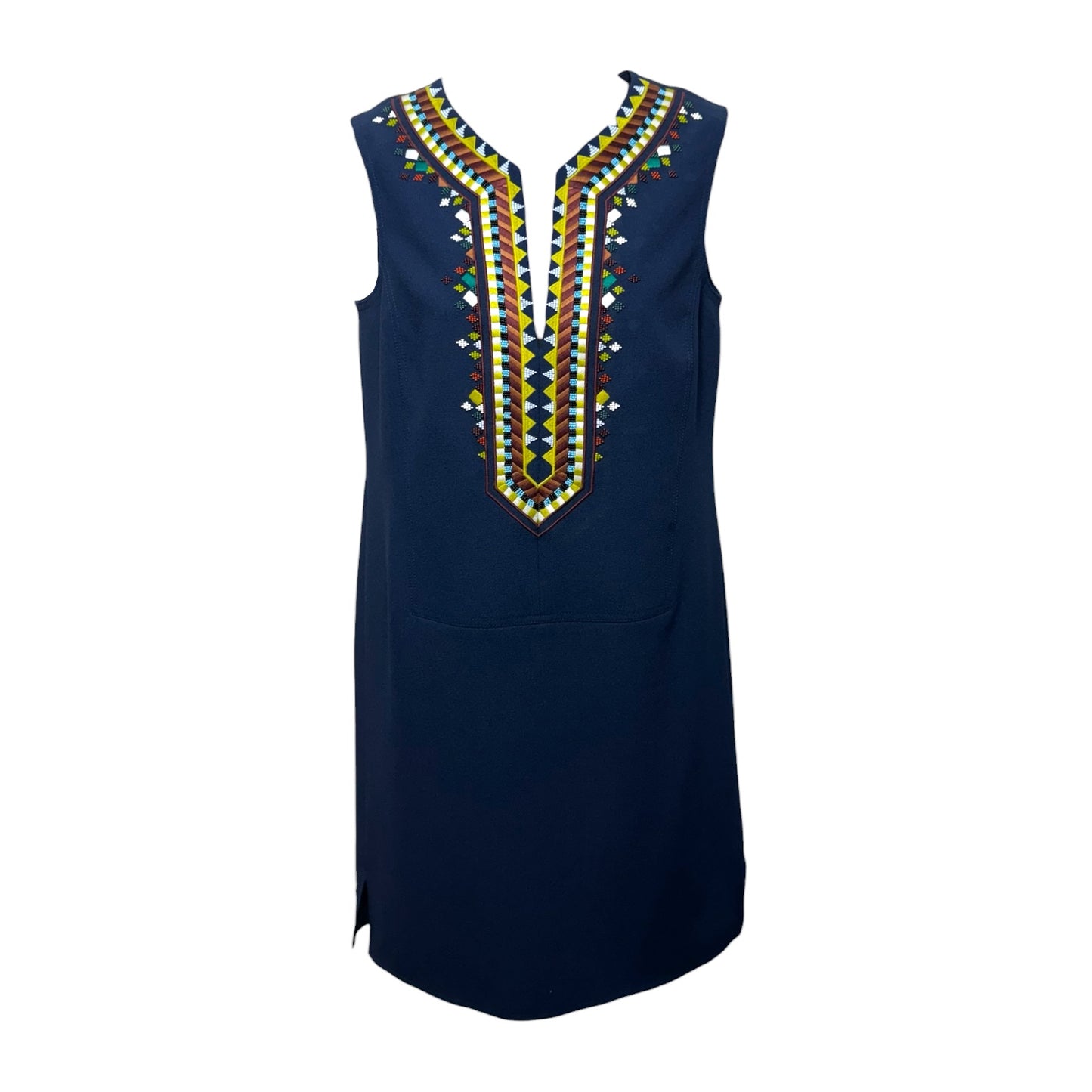Embroidered Sophia Shift Dress Designer By Tory Burch In Navy, Size: 0
