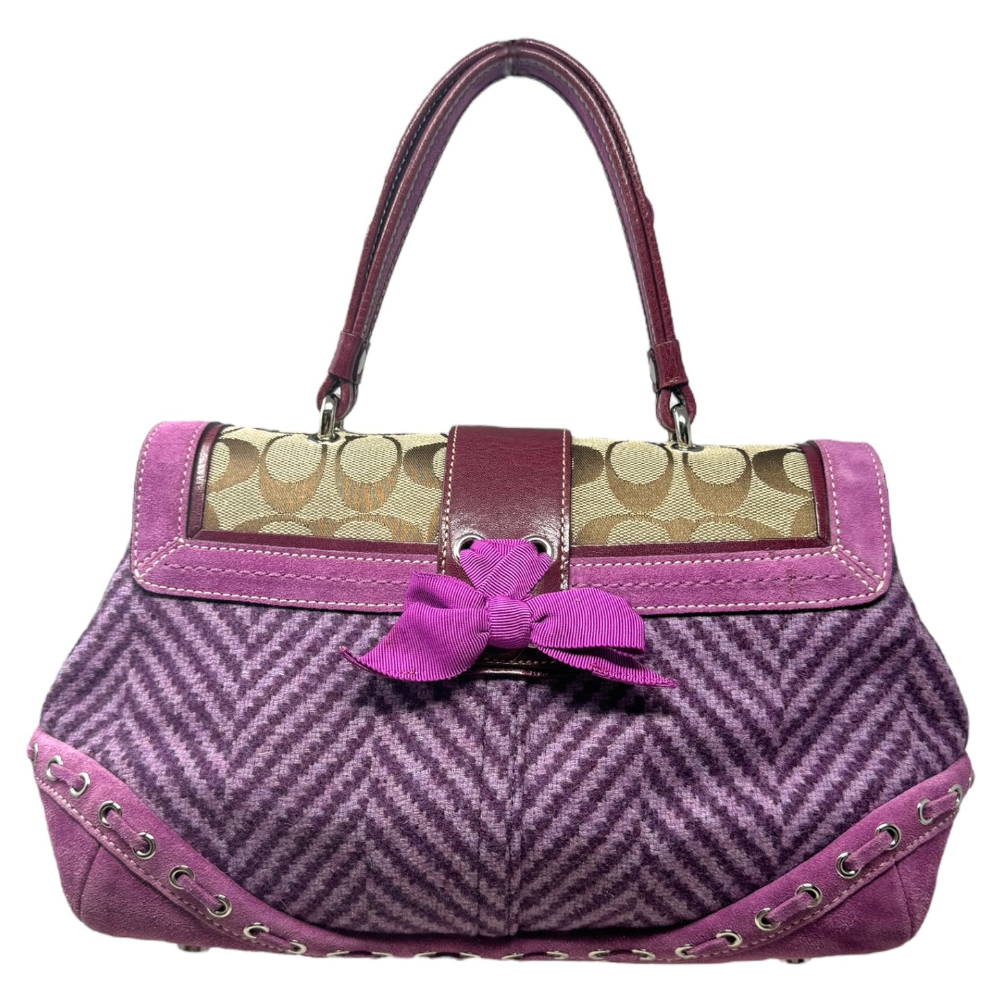 Limited Edition SoHo Herringbone Signature Collection Handbag Designer By Coach, Size: Small