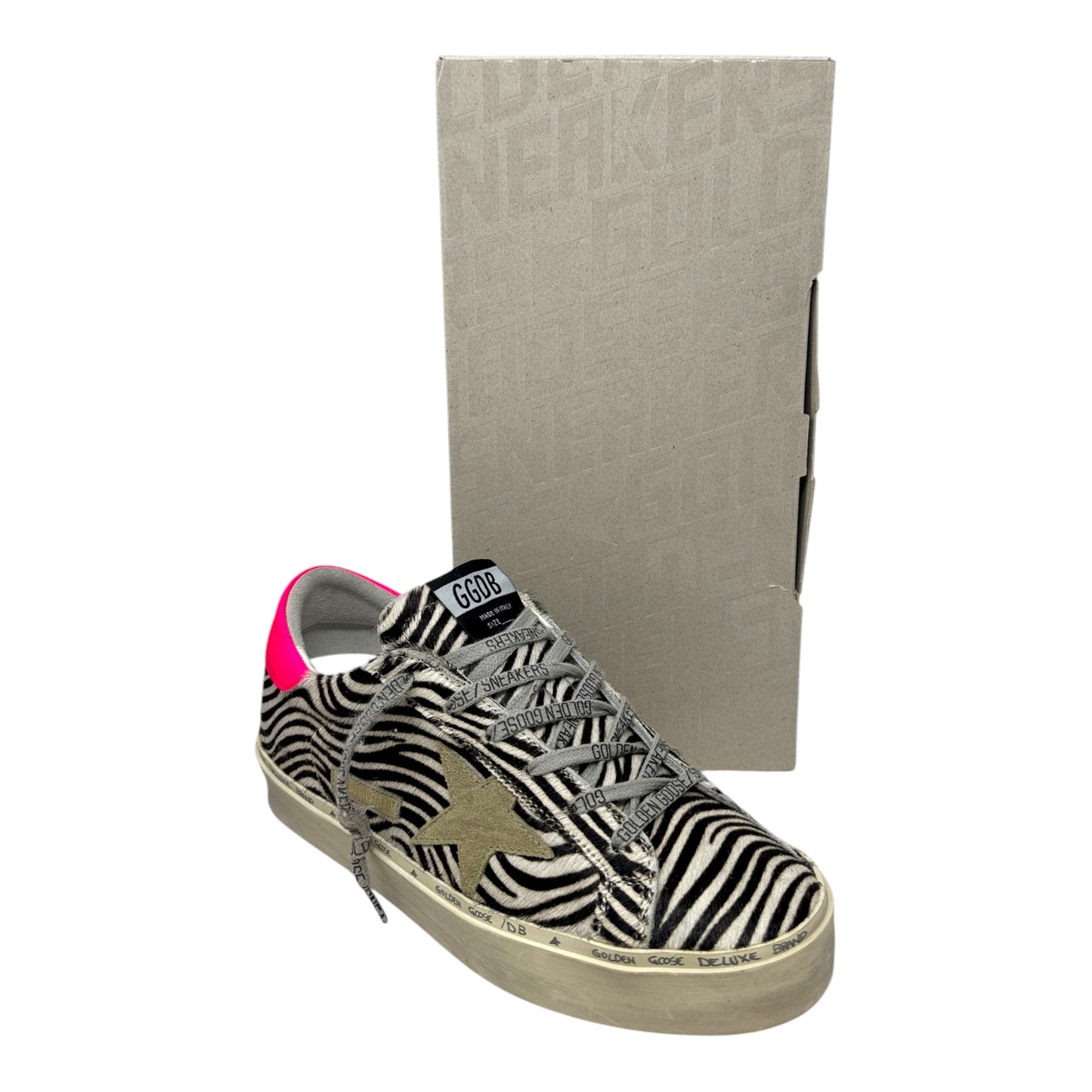 Hi-Star Sneakers Shoes Luxury Designer By Golden Goose In Animal Print, Size: 10 (IT 40)
