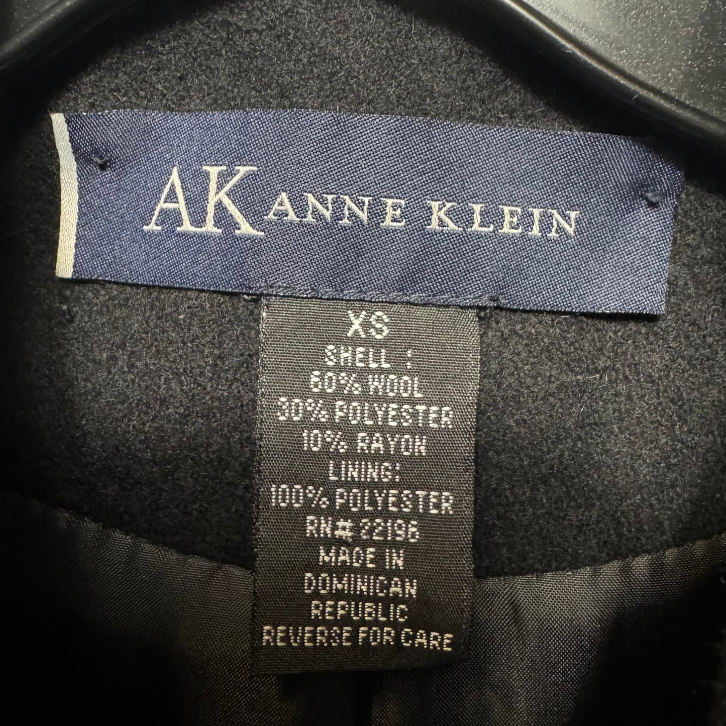 Wool Blend Coat Peacoat By Anne Klein In Black, Size: Xs