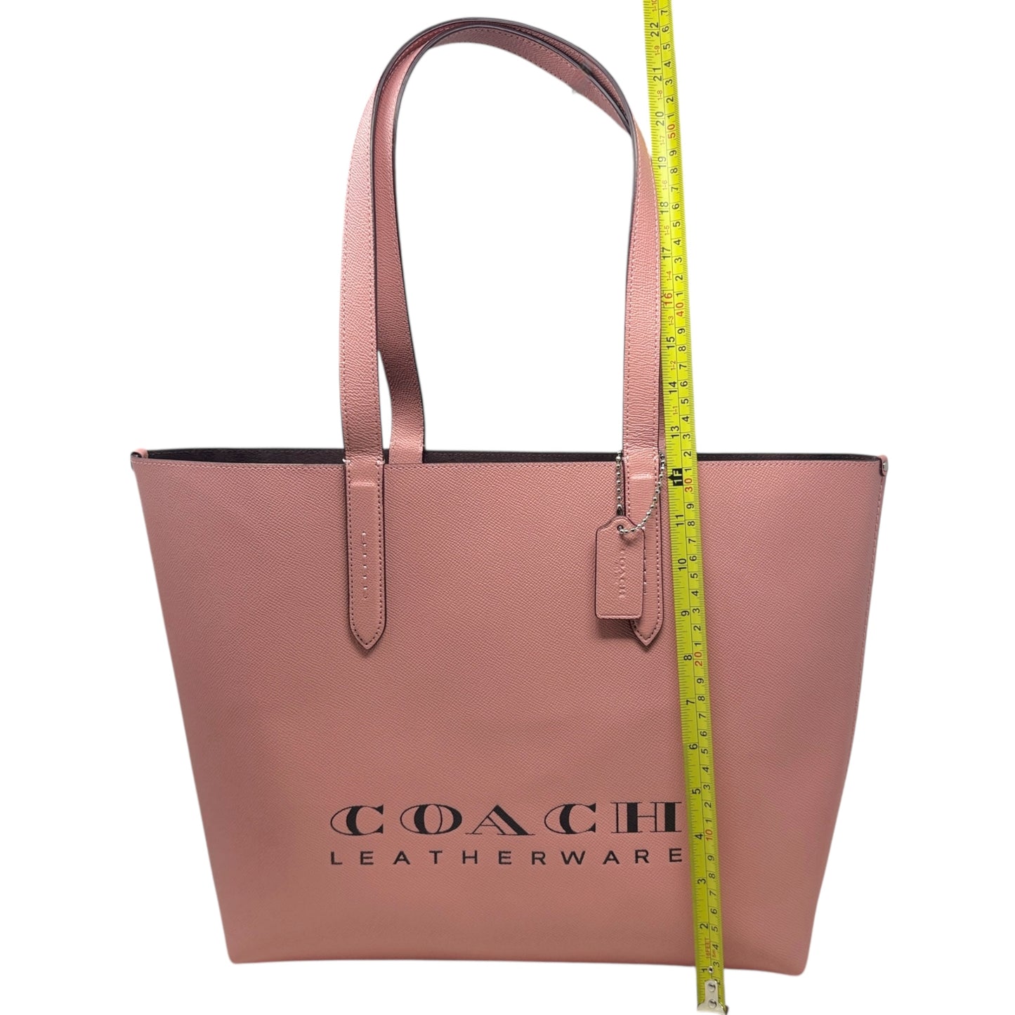 “Leatherware” Crossgrain Highline Tote Designer By Coach, Size: Large