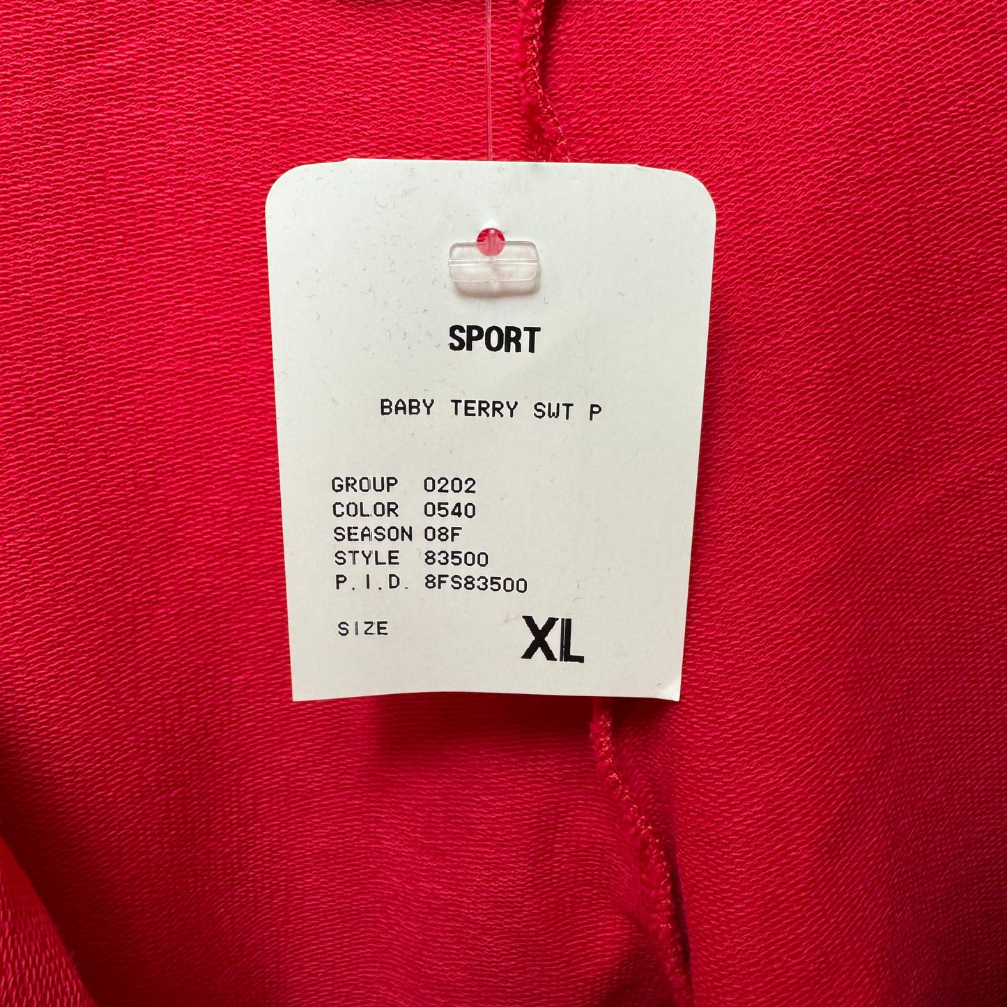 Baby Terry Sweat Pants Designer By Escada Sport In Red, Size: XL