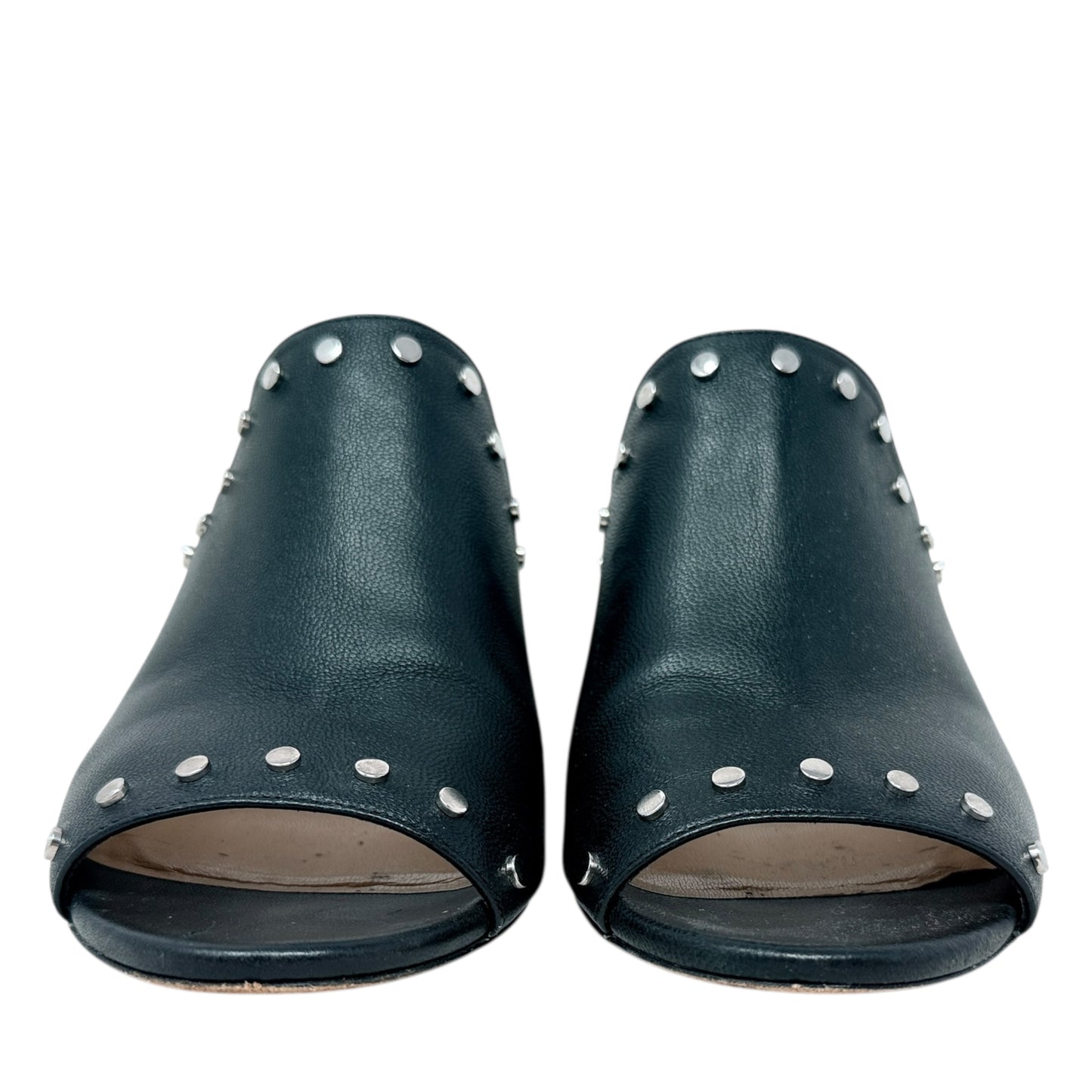 Myla 65 Studded Leather Mules Luxury Designer By Jimmy Choo In Black, Size: 7