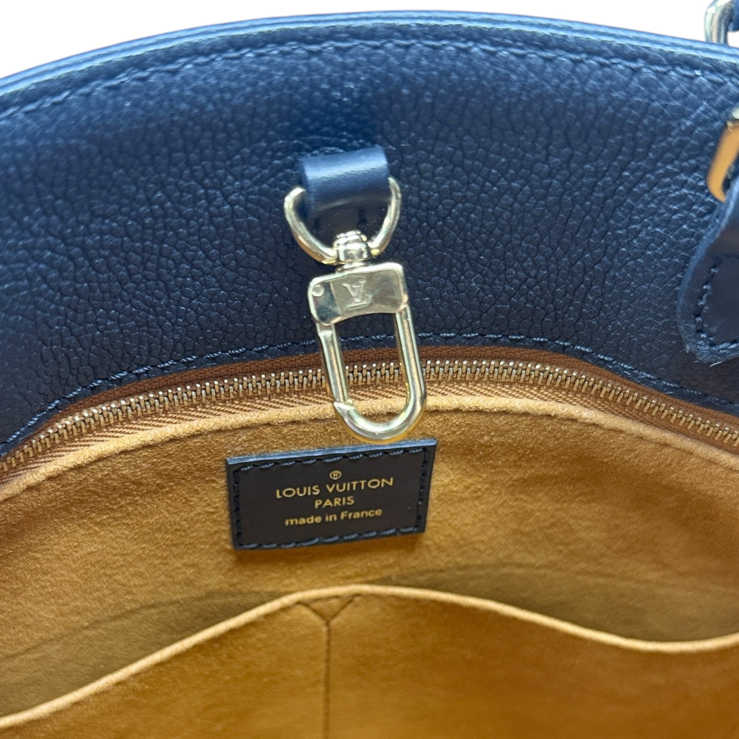 Onthego MM Monogram Empreinte Leather Tote Luxury Designer By Louis Vuitton, Size: Large